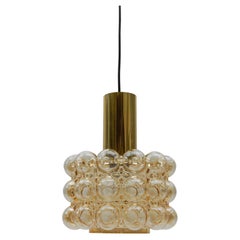 1 of 2 Amber Bubble Glass Ceiling Lamp by Helena Tynell for Limburg, Germany 196