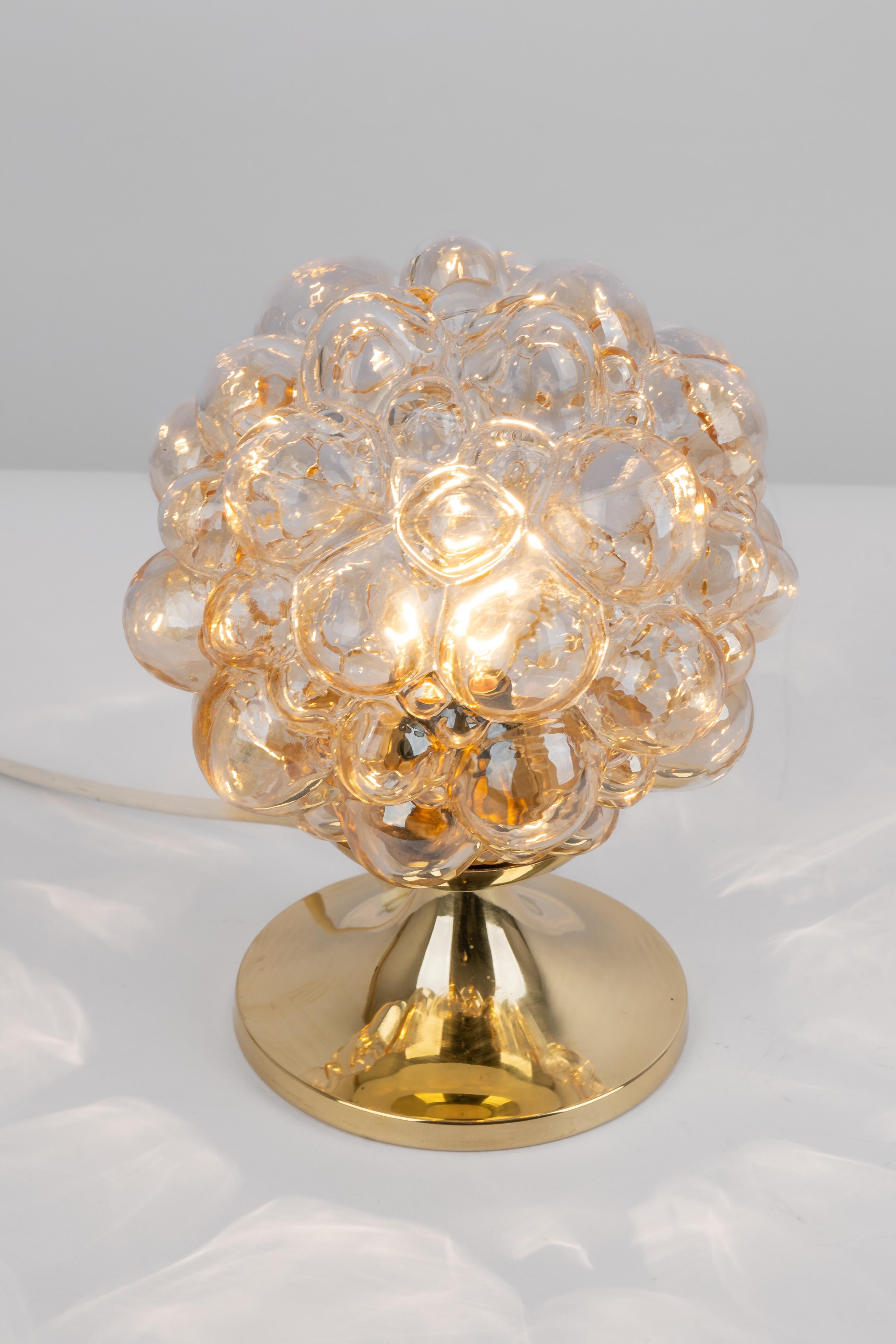 1 of 2 Amber Bubble Glass Table lamps, Germany For Sale 5