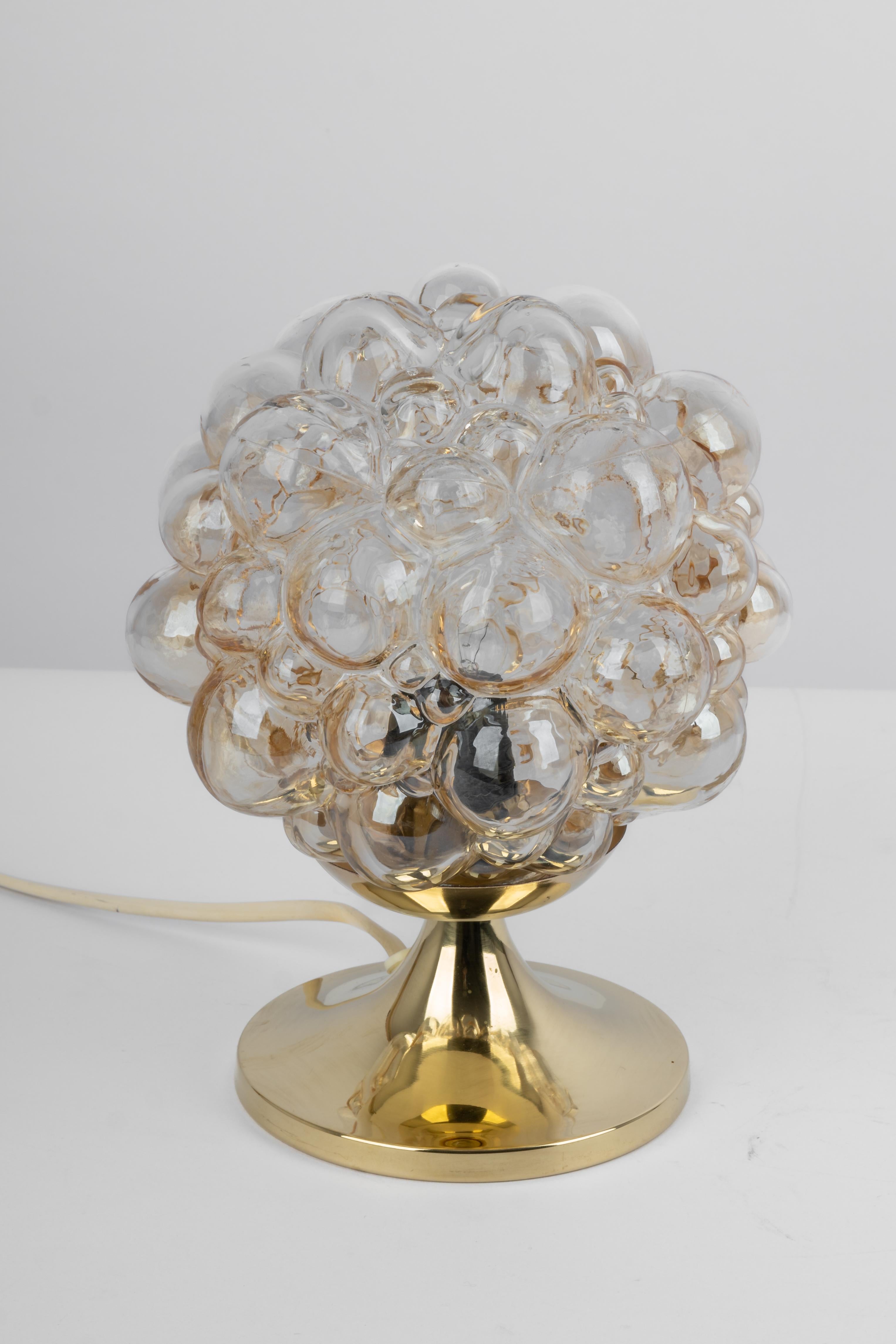 1 of 2 Amber Bubble Glass Table lamps, Germany For Sale 2