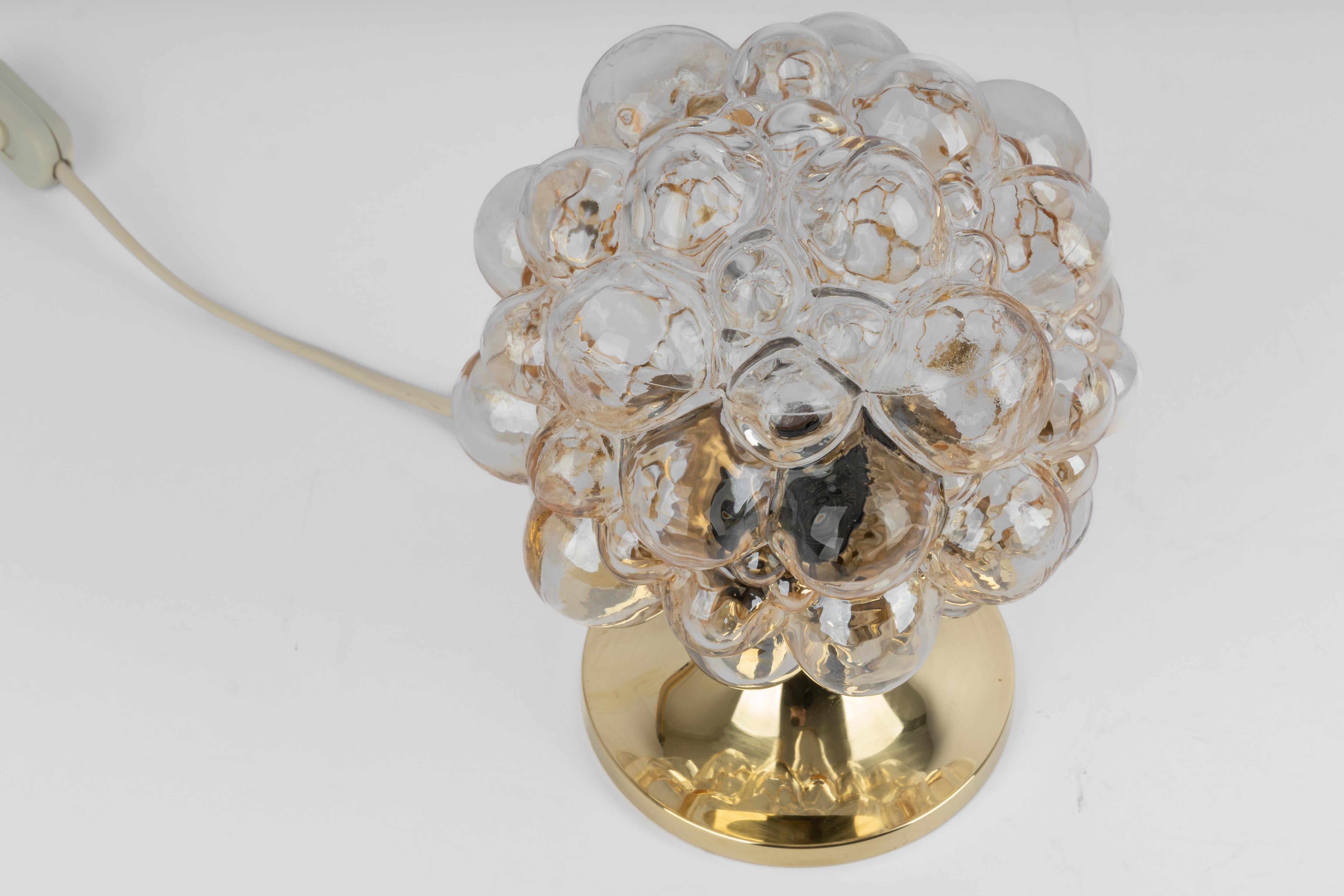 1 of 2 Amber Bubble Glass Table lamps, Germany For Sale 3