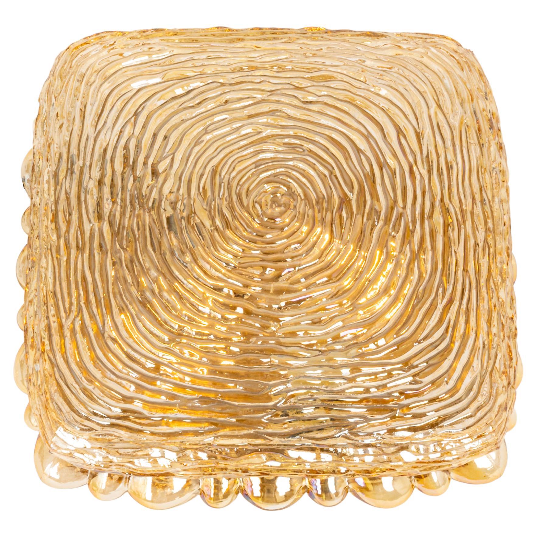 1 of 10 Amber Glass Sconces in Thumbprint Shape, Germany, 1970s