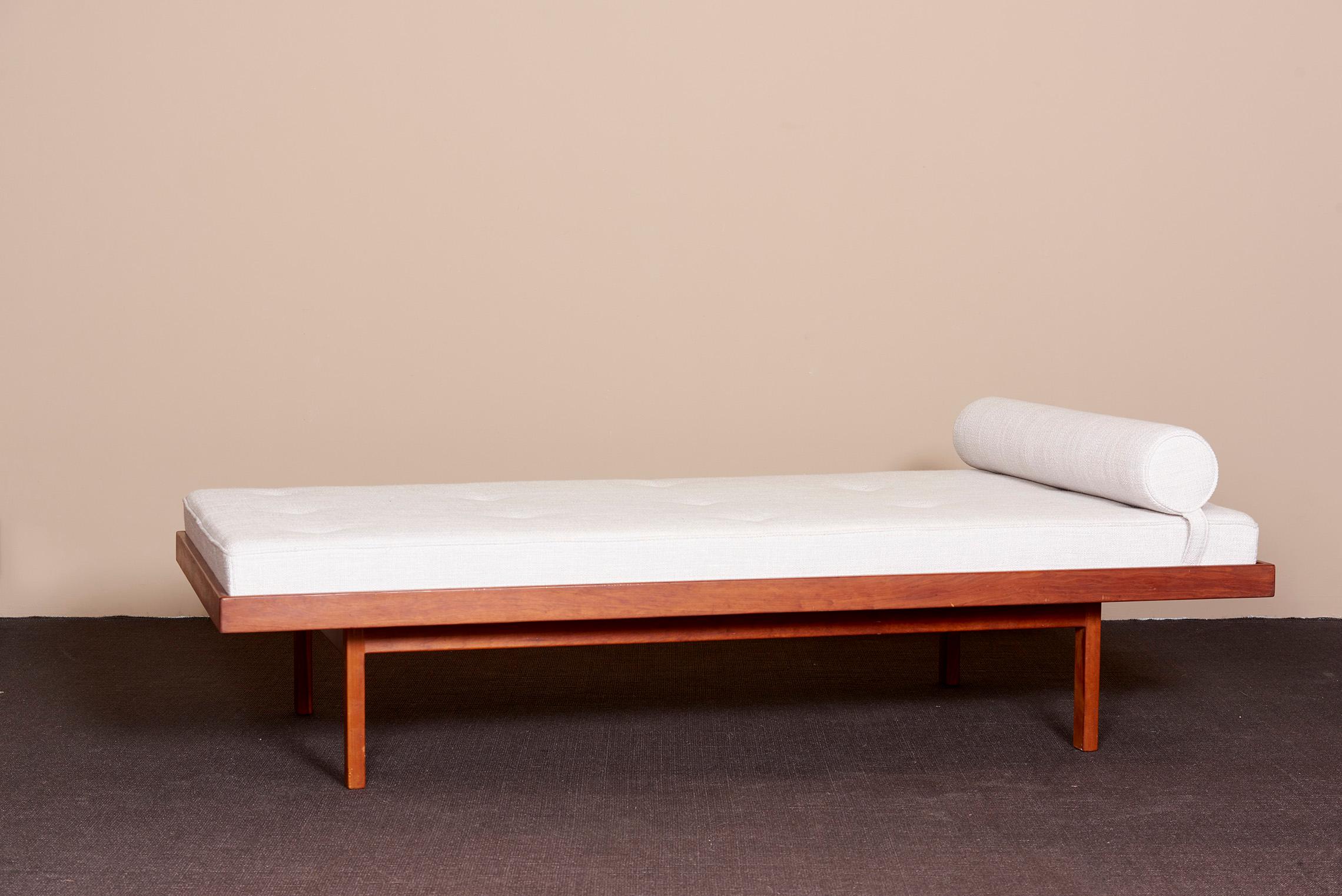 1 of 2 American Studio Walnut Frame Daybeds in Mark Alexander Fabric, US 1960s For Sale 2