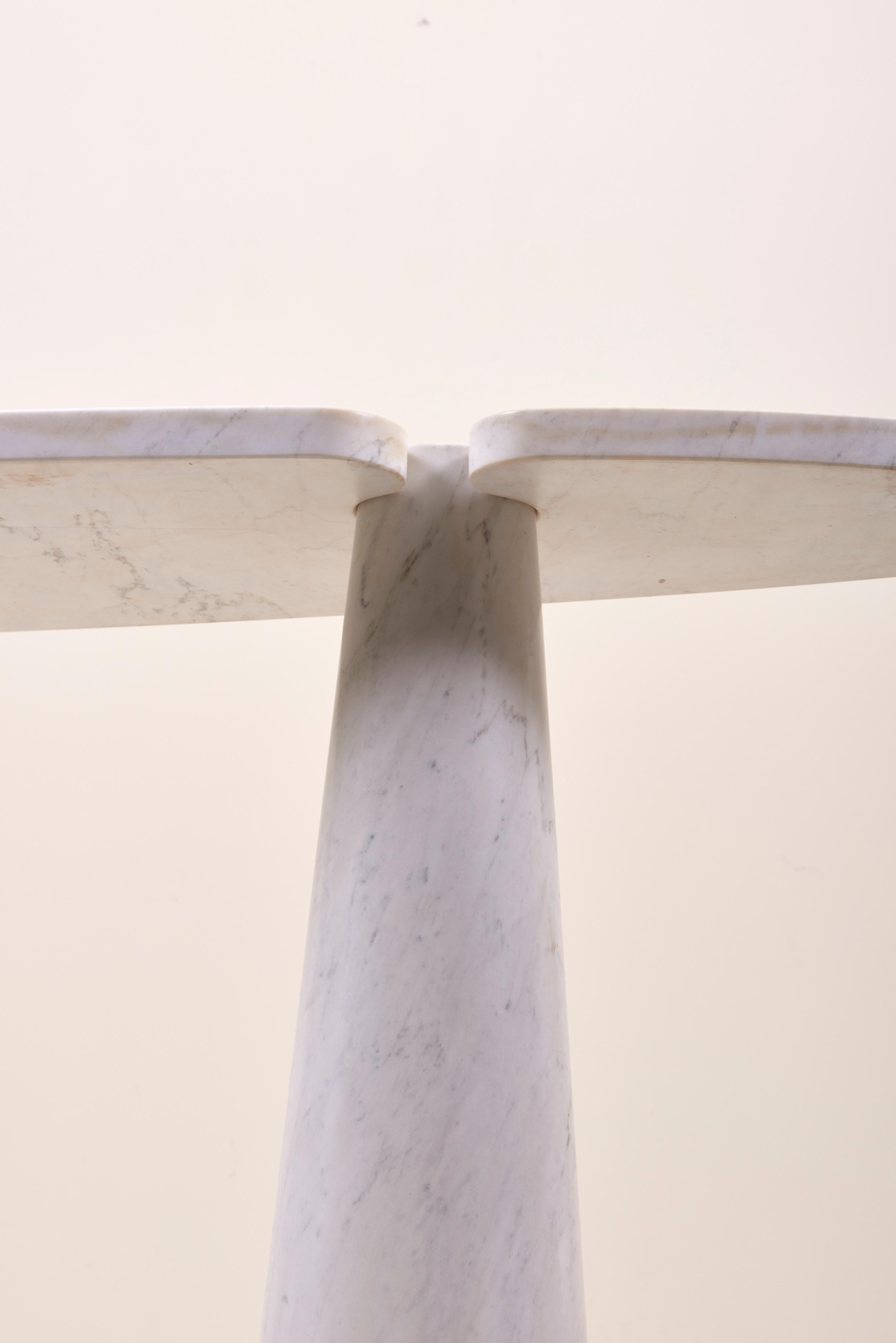 Angelo Mangiarotti Eros Console Table in White Carrara Marble 5