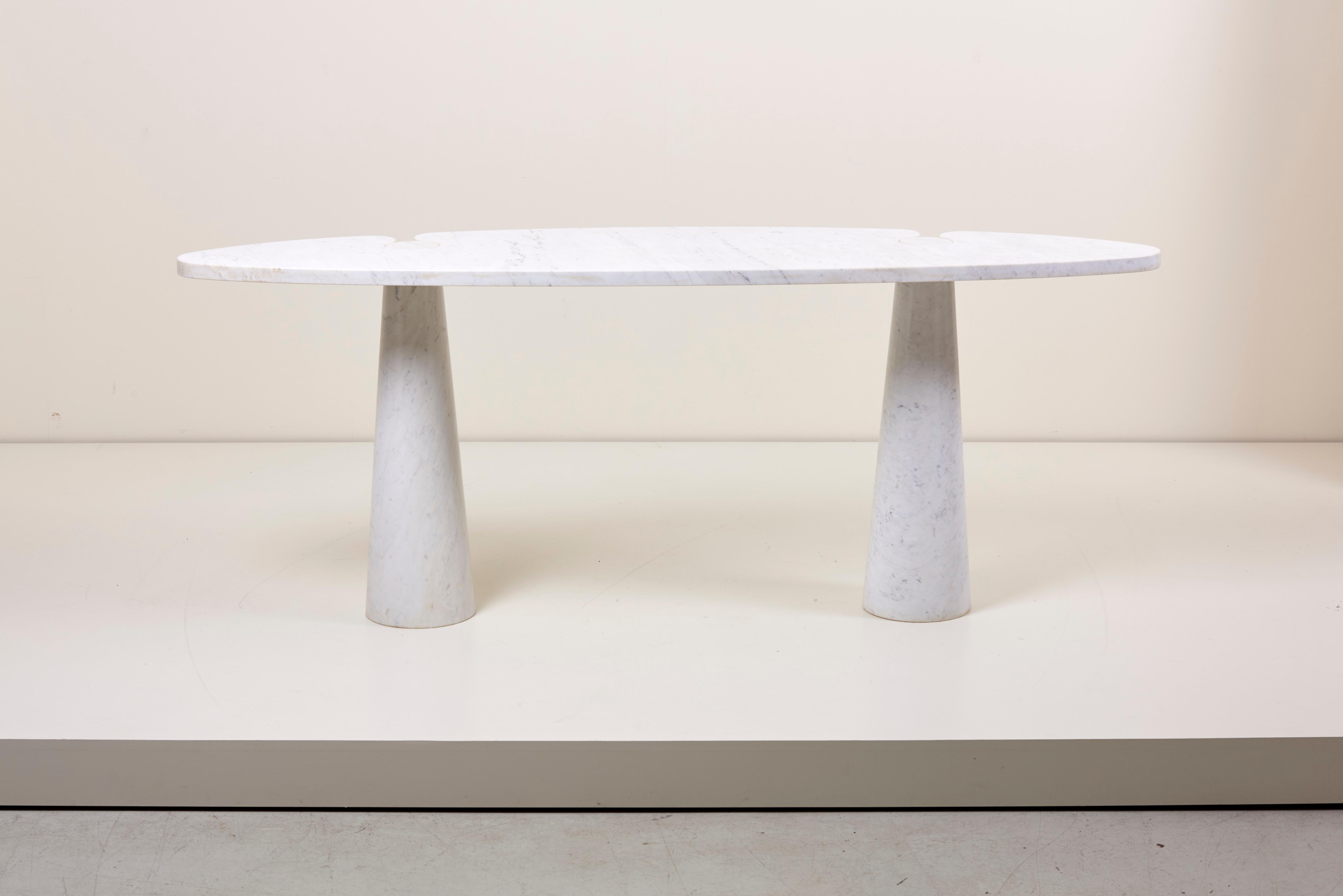 Mid-Century Modern Angelo Mangiarotti Eros Console Table in White Carrara Marble