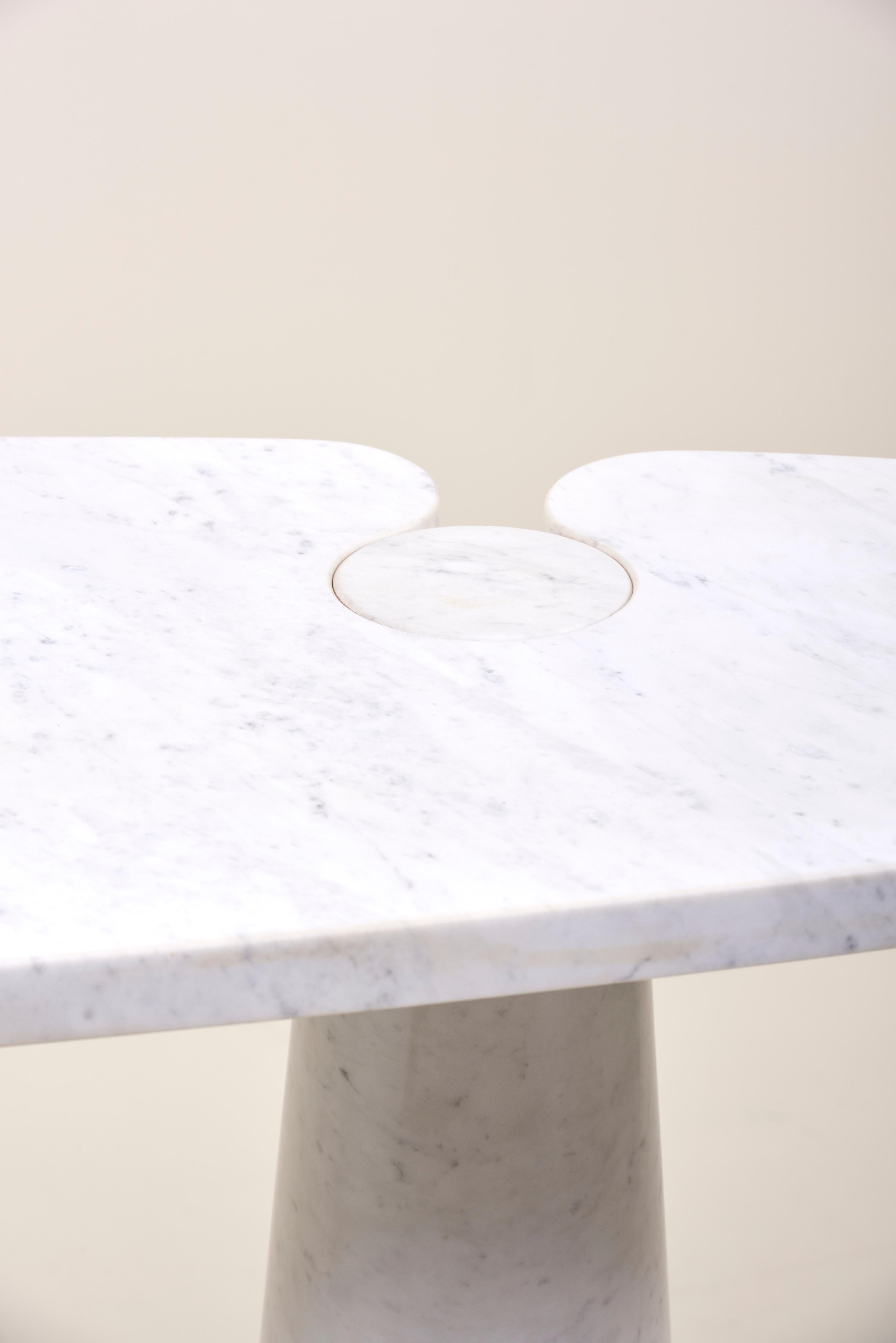 Angelo Mangiarotti Eros Console Table in White Carrara Marble In Excellent Condition In Berlin, BE
