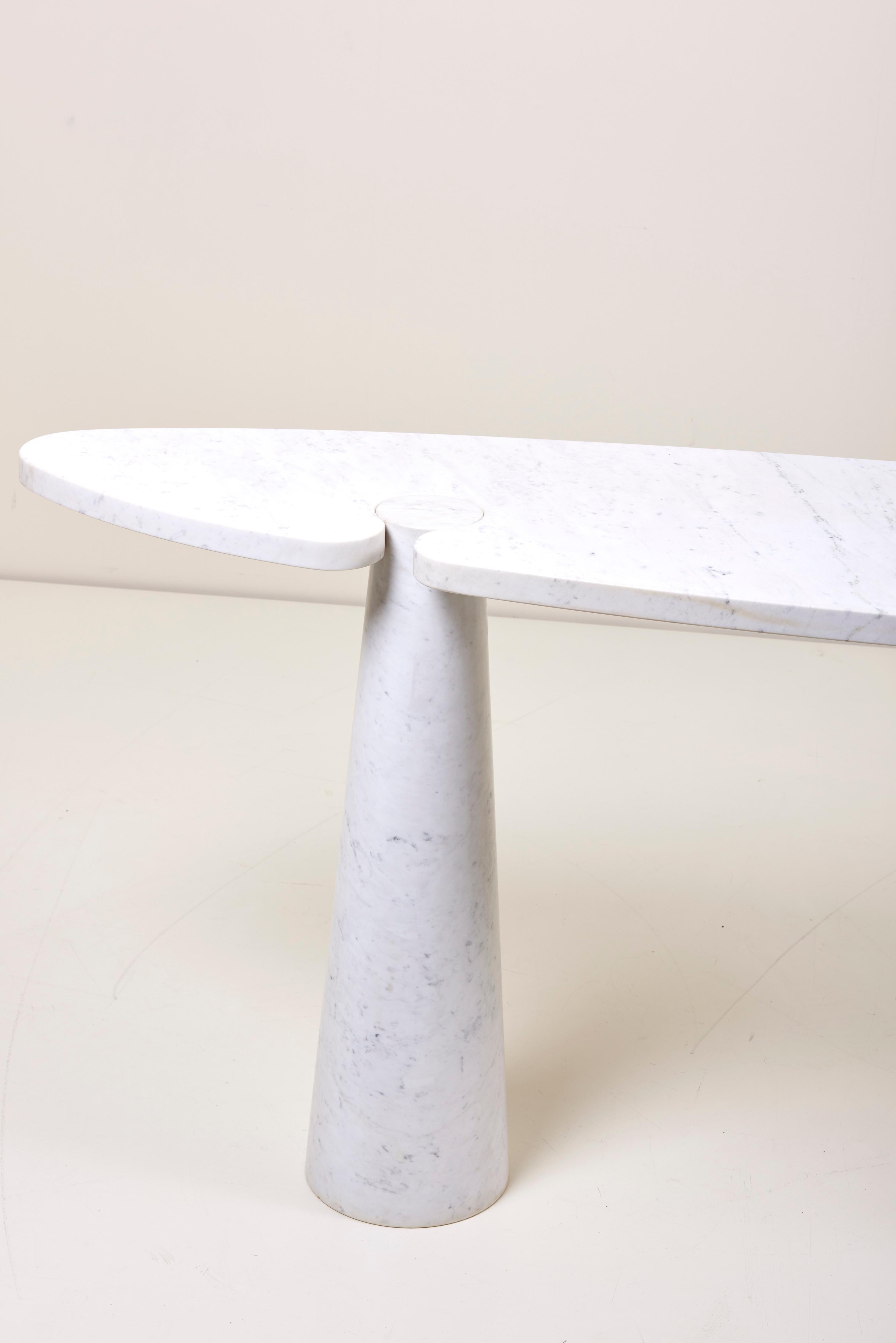 Late 20th Century Angelo Mangiarotti Eros Console Table in White Carrara Marble