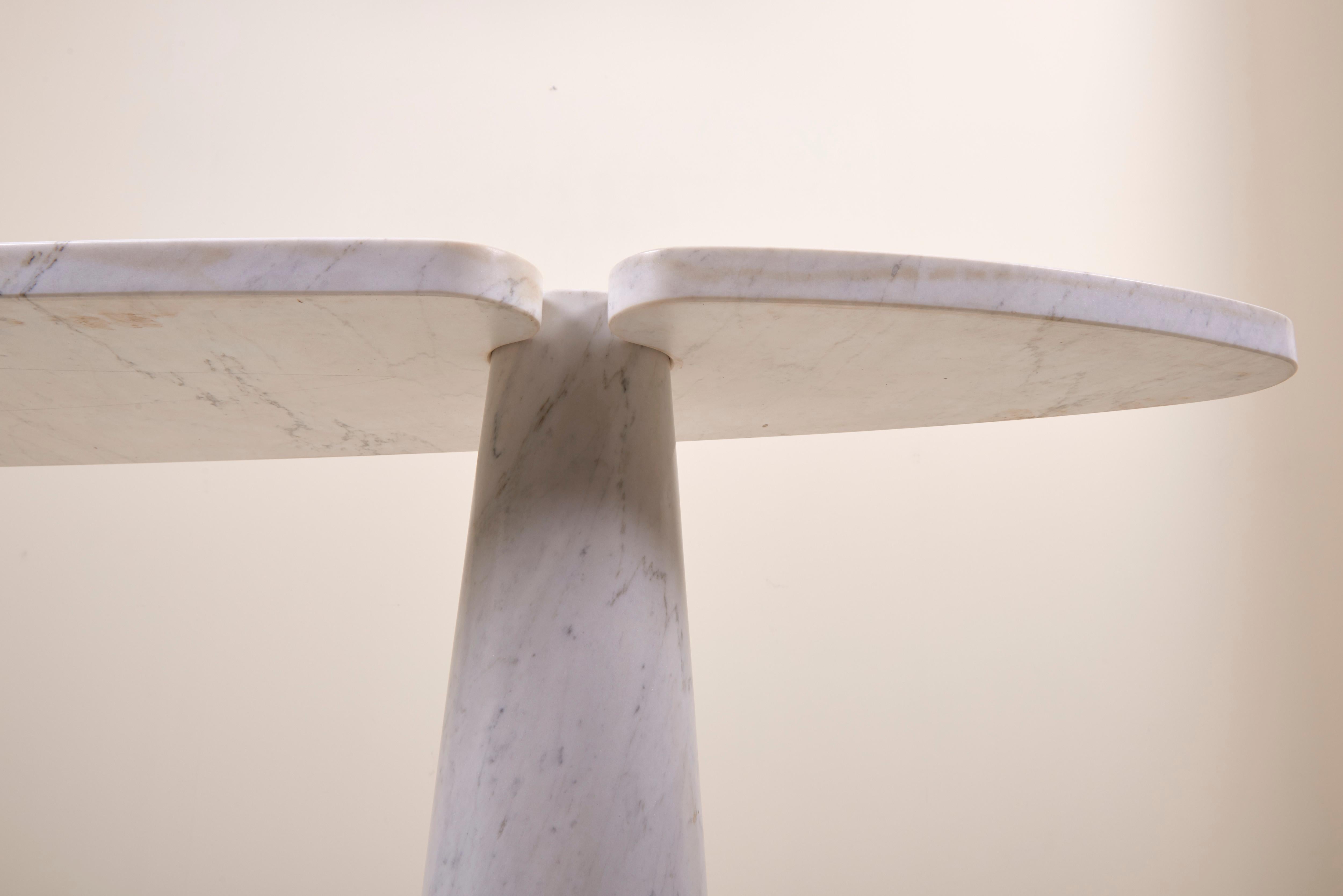 Angelo Mangiarotti Eros Console Table in White Carrara Marble 3