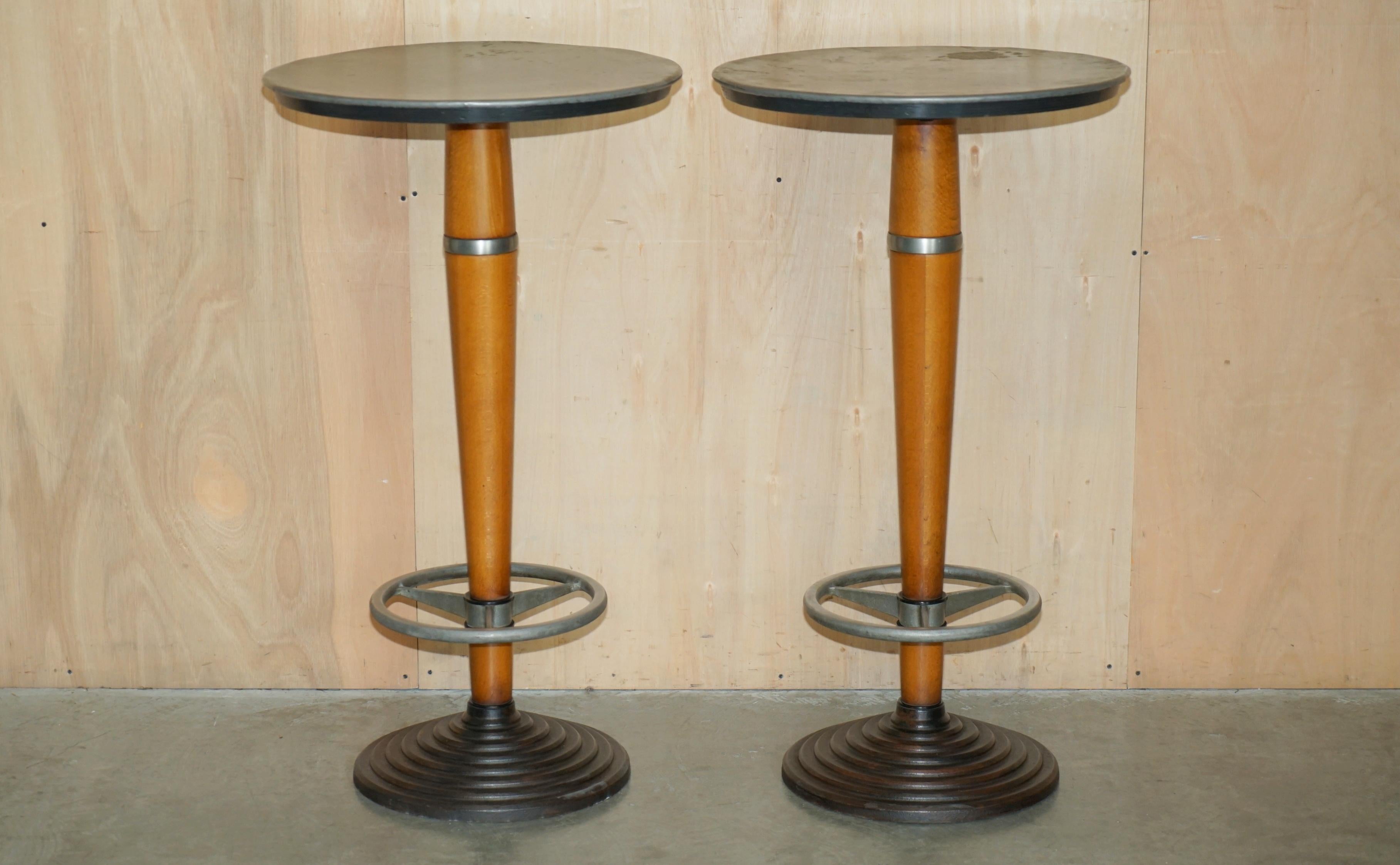 Art Deco 1 OF 2 ANTIQUE ART DECO HIGH BAR TABLE & PAIR OF STOOLS SUITES MUST SEE PICTUREs For Sale