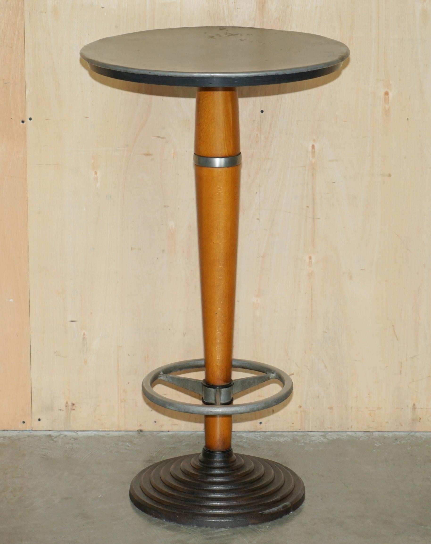French 1 OF 2 ANTIQUE ART DECO HIGH BAR TABLE & PAIR OF STOOLS SUITES MUST SEE PICTUREs For Sale