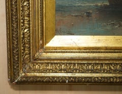 1 OF 2 ANTIQUE ORiGINAL 1890 MAX M SINCLAIR OIL PAINTINGS OF ST MICHAEL'S MOUNT