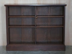 1 of 2 Antique Victorian Dwarf Open Library Bookcases with Two Shelves Per Side