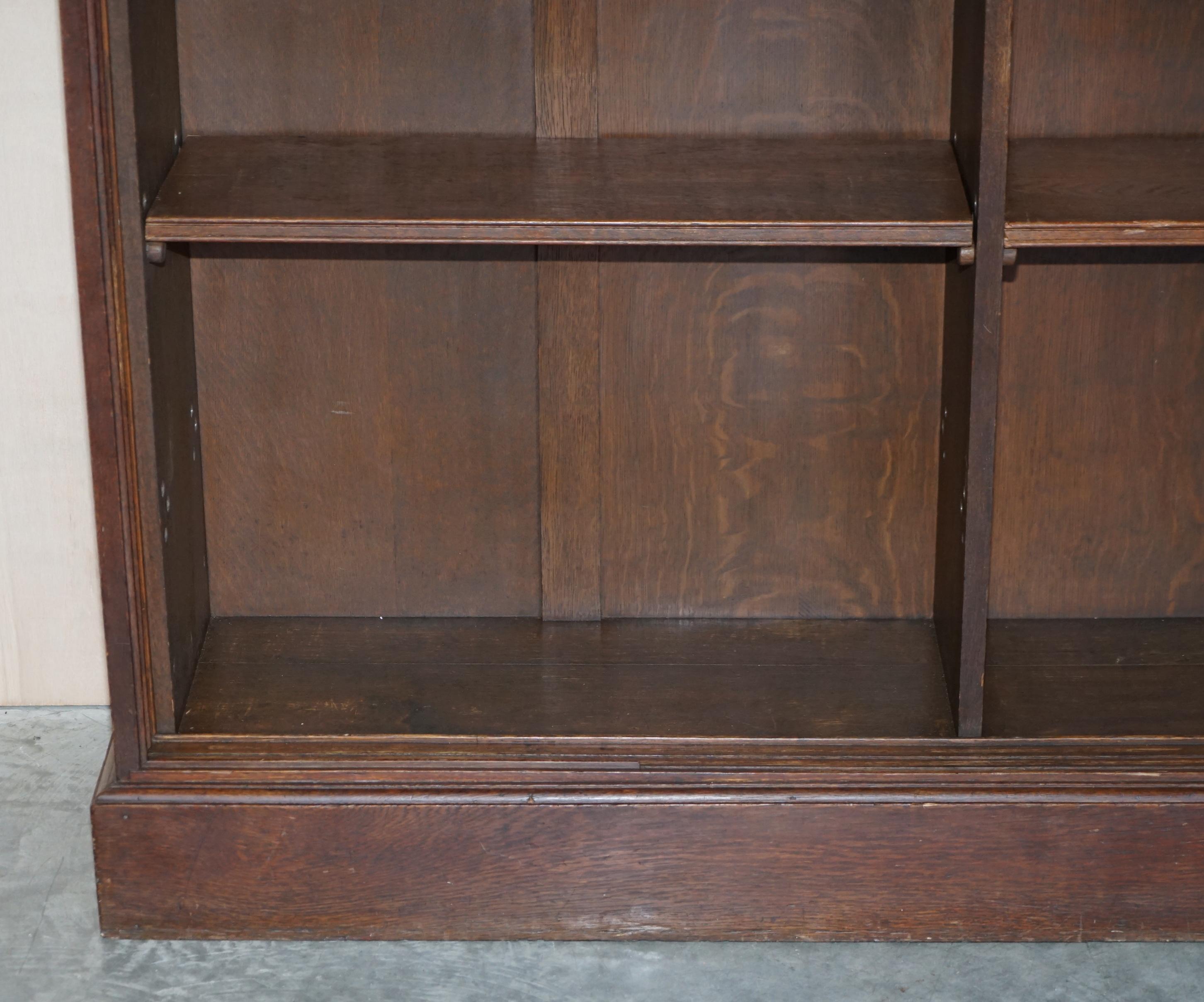 Late 19th Century 1 of 2 Antique Victorian Dwarf Open Library Bookcases with Two Shelves Per Side For Sale