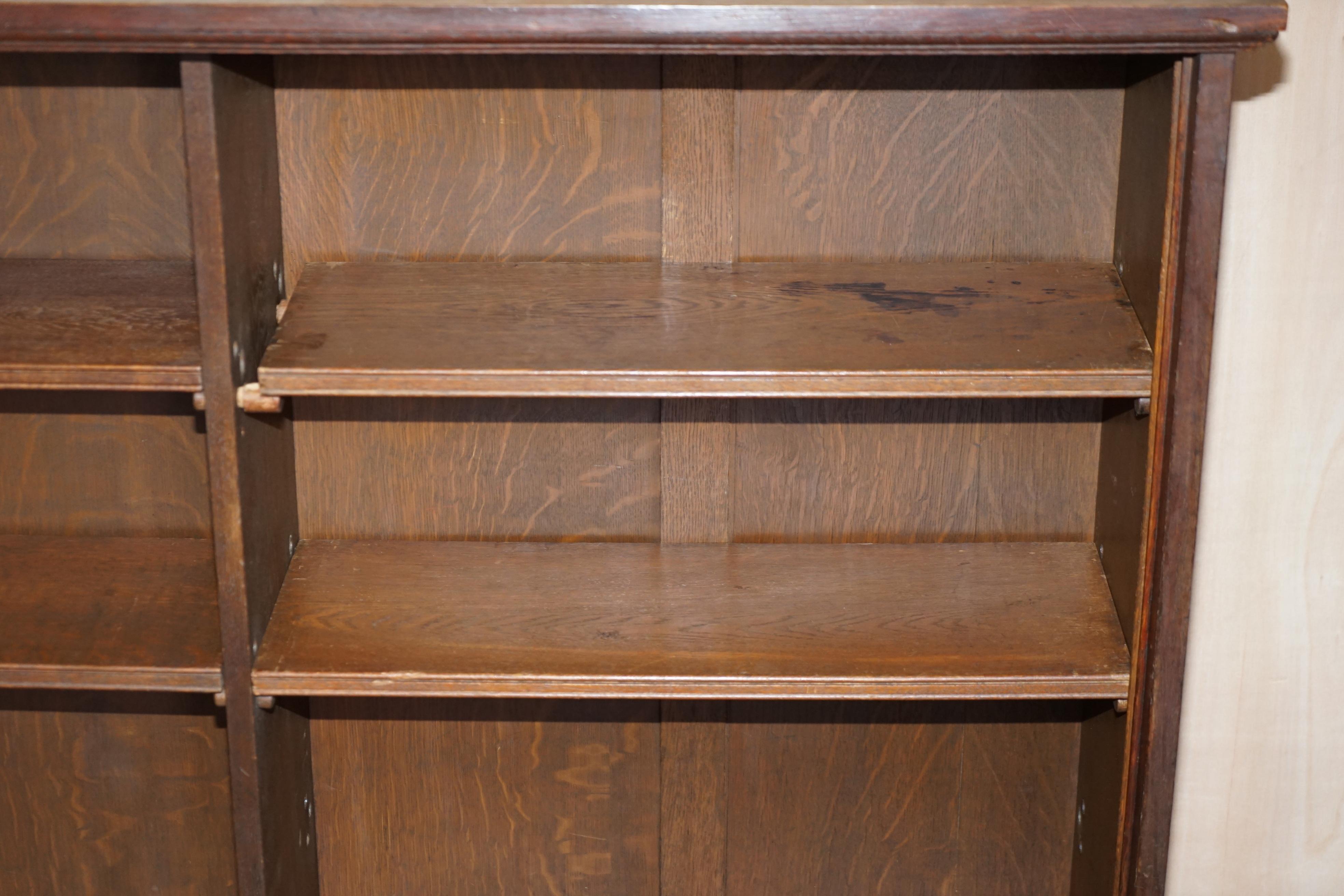 1 of 2 Antique Victorian Dwarf Open Library Bookcases with Two Shelves Per Side For Sale 1