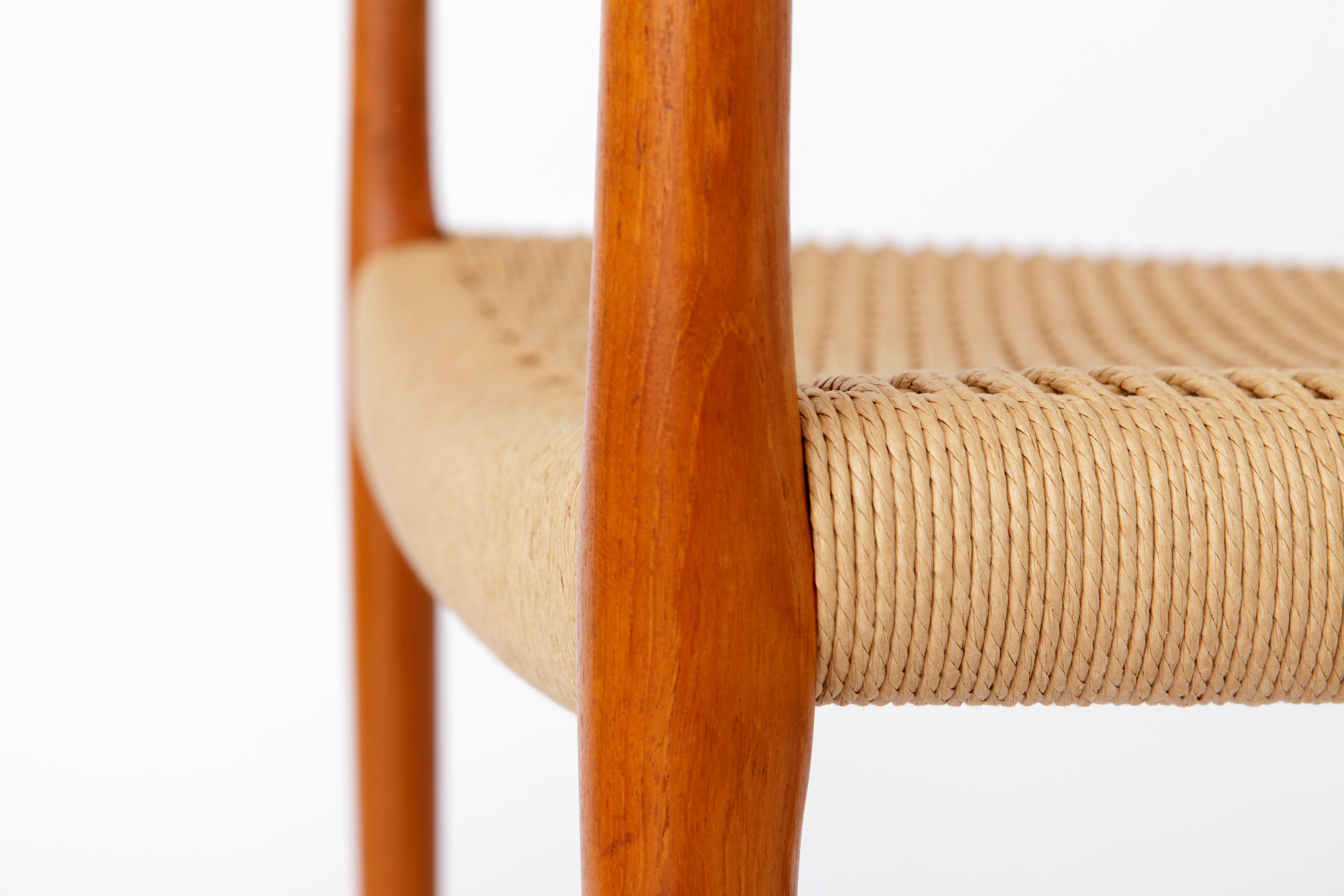 1 of 2 Armchair No. 56 by Niels Otto Møller (1954) – Teak Frame, Renewed Danish In Excellent Condition For Sale In Hannover, DE