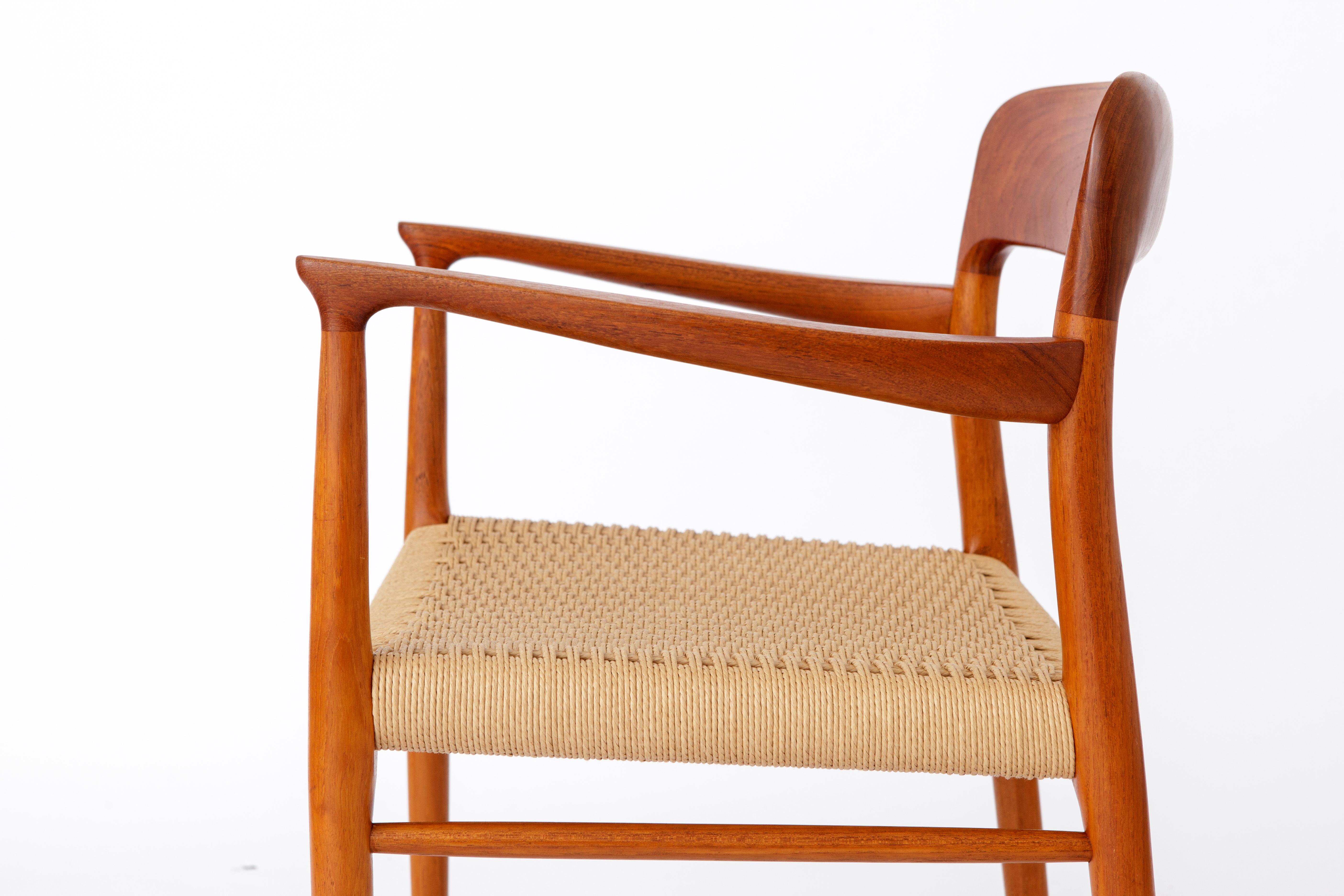 Mid-20th Century 1 of 2 Armchair No. 56 by Niels Otto Møller (1954) – Teak Frame, Renewed Danish For Sale