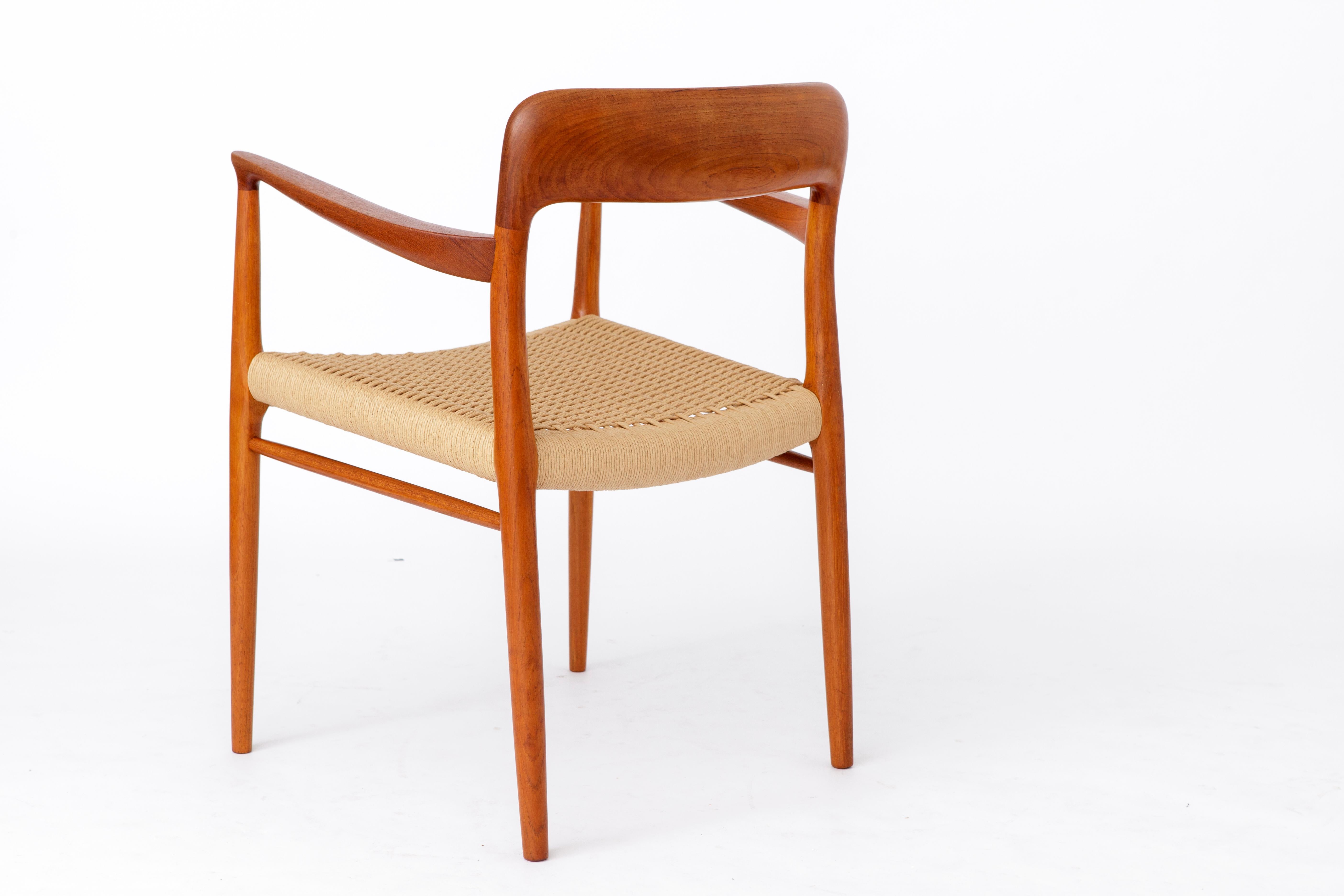 1 of 2 Armchair No. 56 by Niels Otto Møller (1954) – Teak Frame, Renewed Danish For Sale 2
