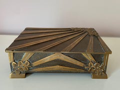 1 of 2 Art Deco Bronze Cigar Box From Ædel Malm, 1940s Denmark