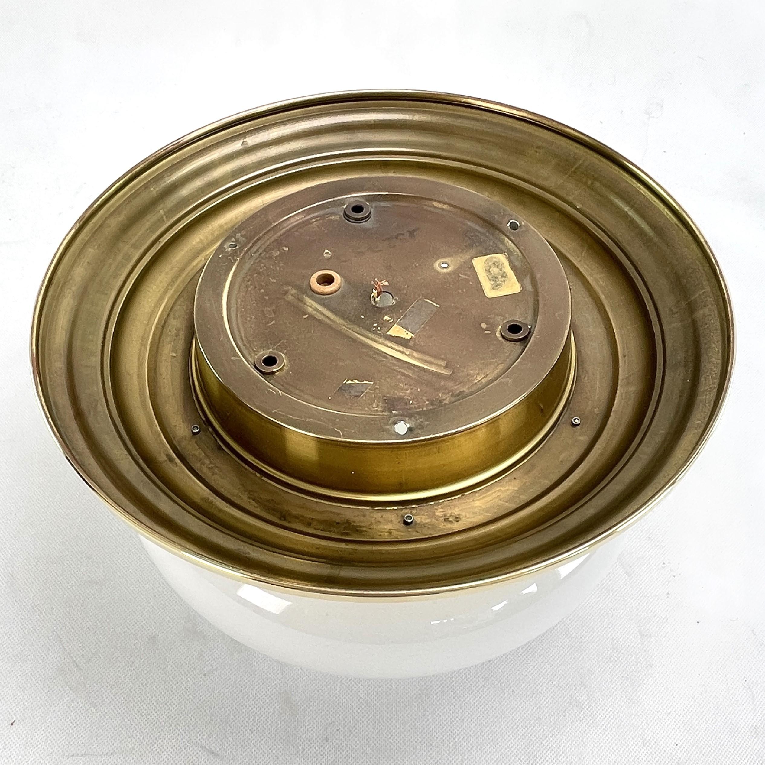 1 of 2 Art Deco Flush Mount Brass Plafoniere Ceiling Lamp, Lamp, circa 1930 For Sale 2