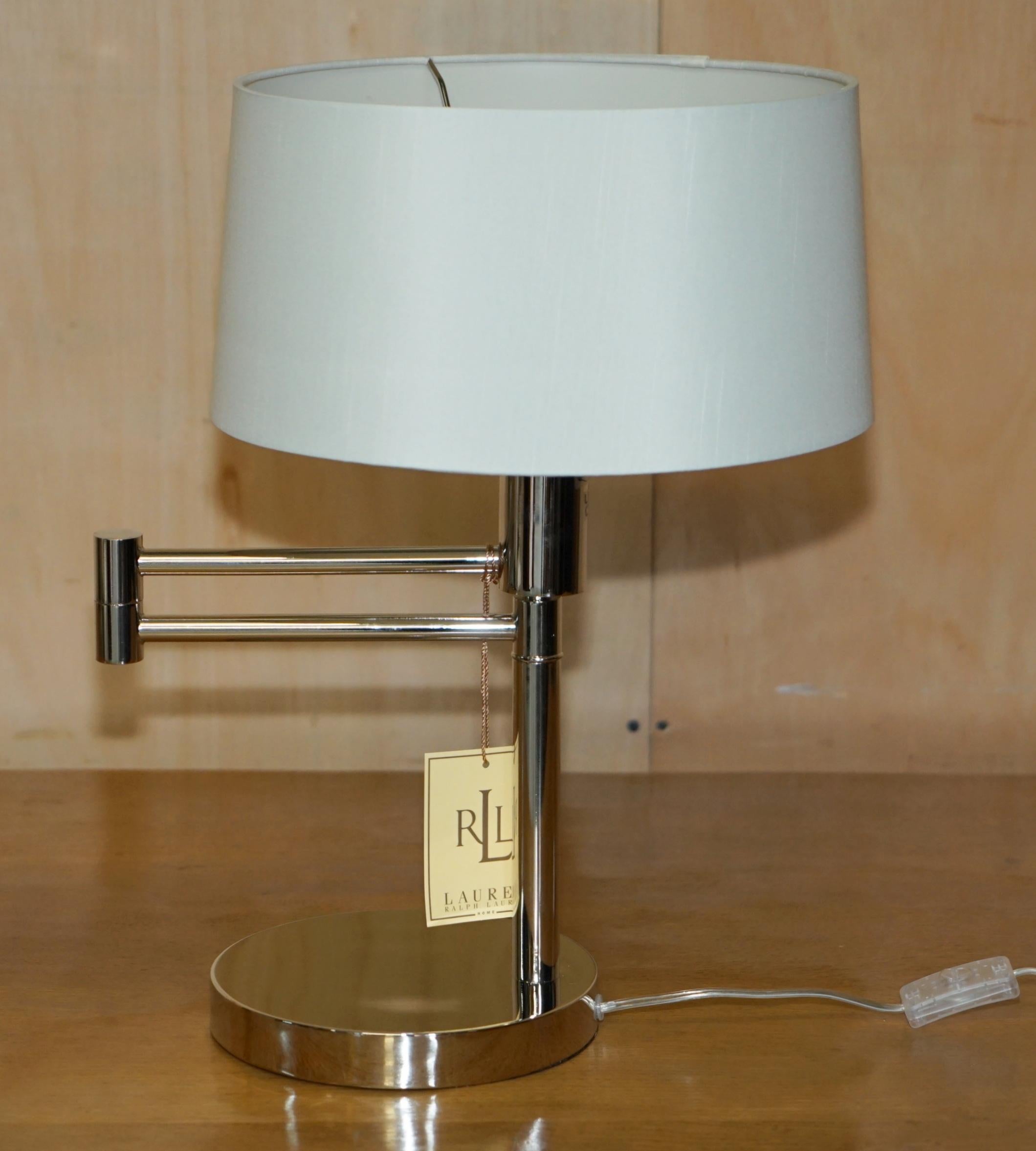 1 OF 2 BNIB ORIGINAL RALPH LAUREN ARTICULATED SWiNG ARM TABLE LAMPS For Sale 9