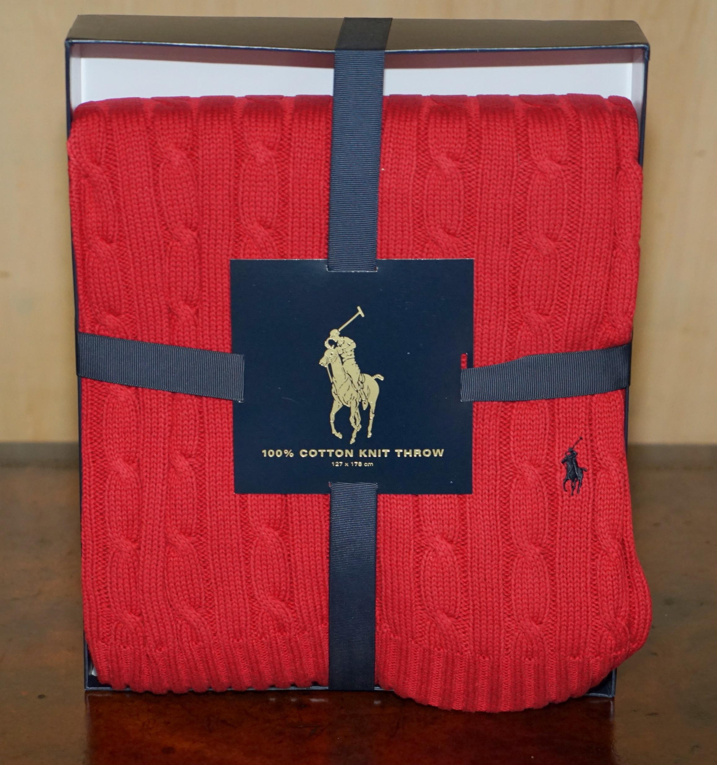 ralph lauren cable knit blanket
