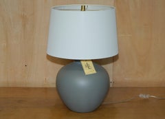 1 OF 2 BRAND NEW IN THE BOX RALPH LAUREN CERAMIC GREY VASE SHAPE TABLE LAMPs