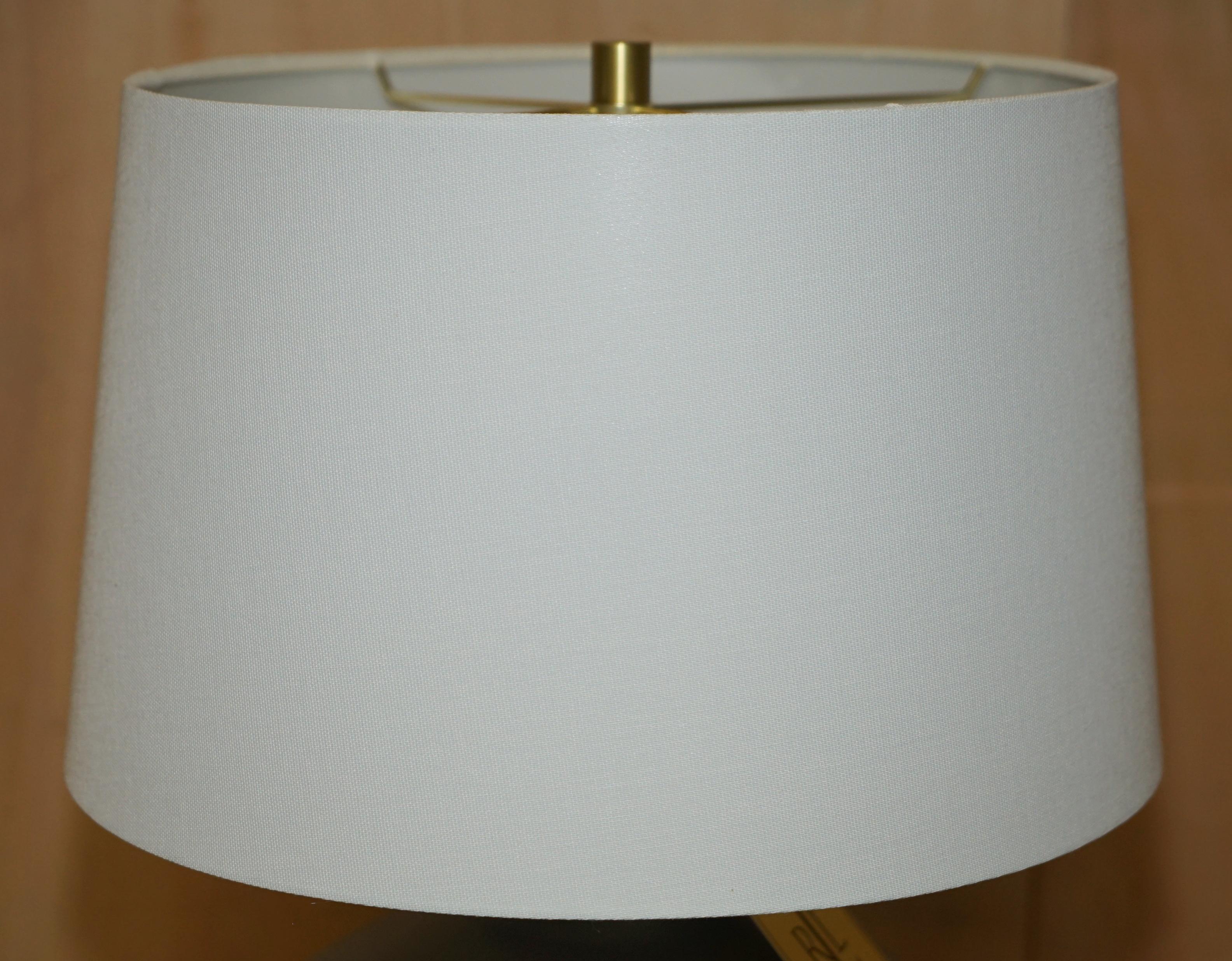Art Deco 1 OF 2 BRAND NEW IN THE BOX RALPH LAUREN CERAMIC GREY VASE SHAPE TABLE LAMPs For Sale