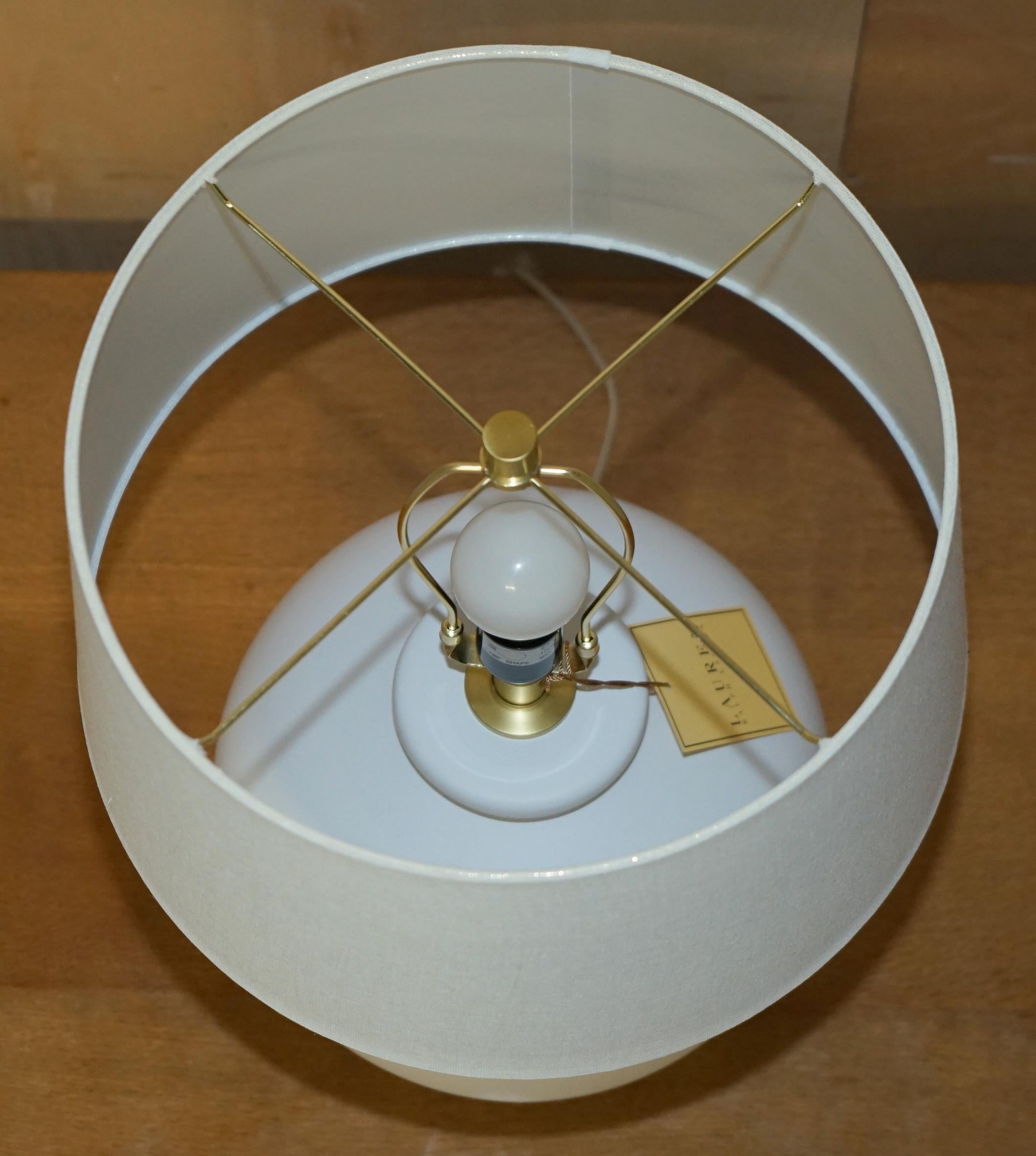 1 OF 2 BRAND NEW IN THE BOX RALPH LAUREN CERAMIC WHITE VASE SHAPE TABLE LAMPs 1