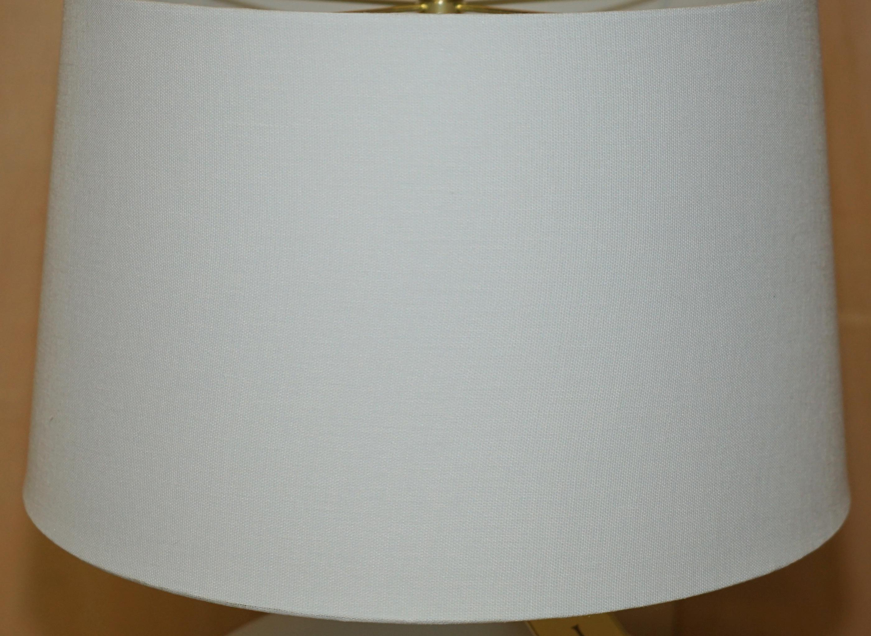Art Deco 1 OF 2 BRAND NEW IN THE BOX RALPH LAUREN CERAMIC WHITE VASE SHAPE TABLE LAMPs For Sale