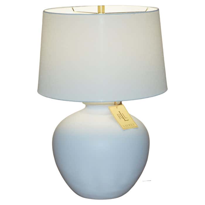 1 OF 2 BRAND NEW IN THE BOX RALPH LAUREN CERAMIC WHITE VASE SHAPE TABLE ...