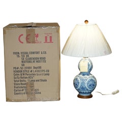 1 OF 2 BRAND NEW IN THE BOX RALPH LAUREN PORCELAIN LARGE COBALT BLUE TABLE LAMPs