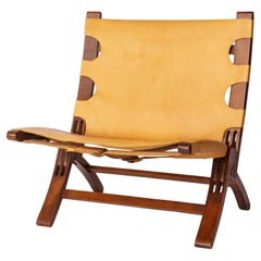 1 of 2 Børge Mogensen Folding Chair – 1950s Teak & Leather – Danish Mid-Century