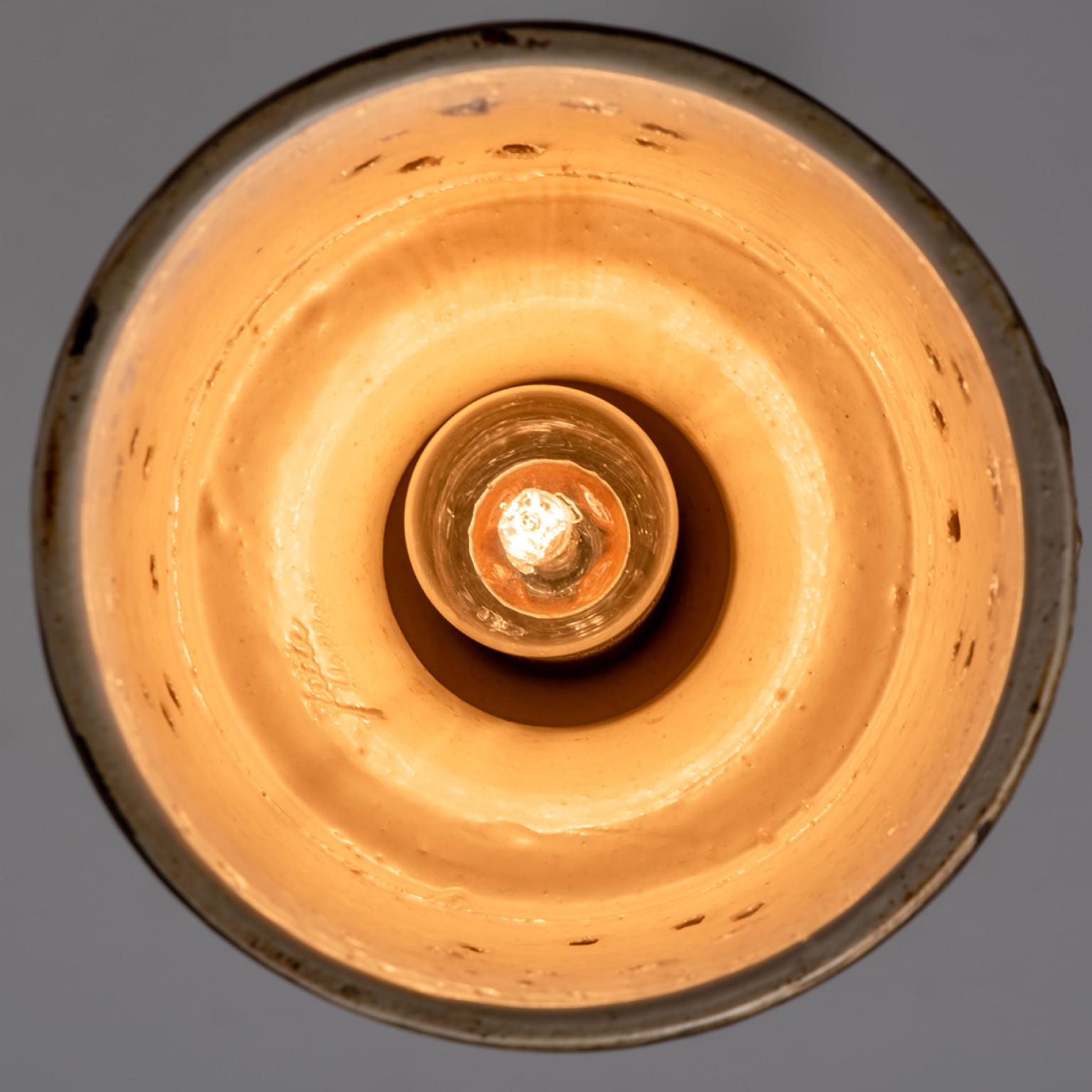 1 of 2 Brown Beige Ceramic Pendant Lights, Denmark, 1970 For Sale 11