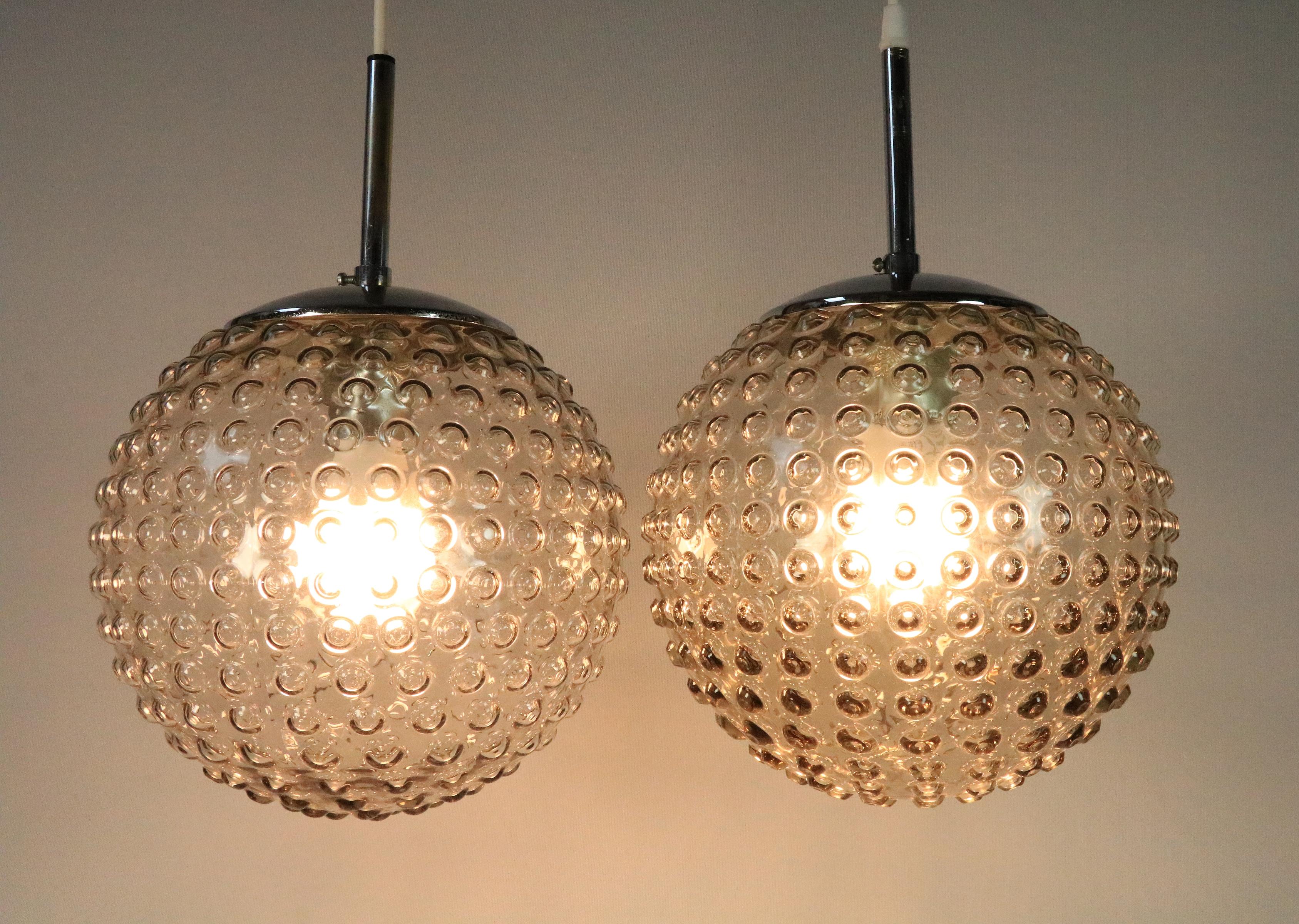 1 of 2 Bubble Glass Lamp, STAFF, Krüger, Mid-Century, B condition For Sale 3