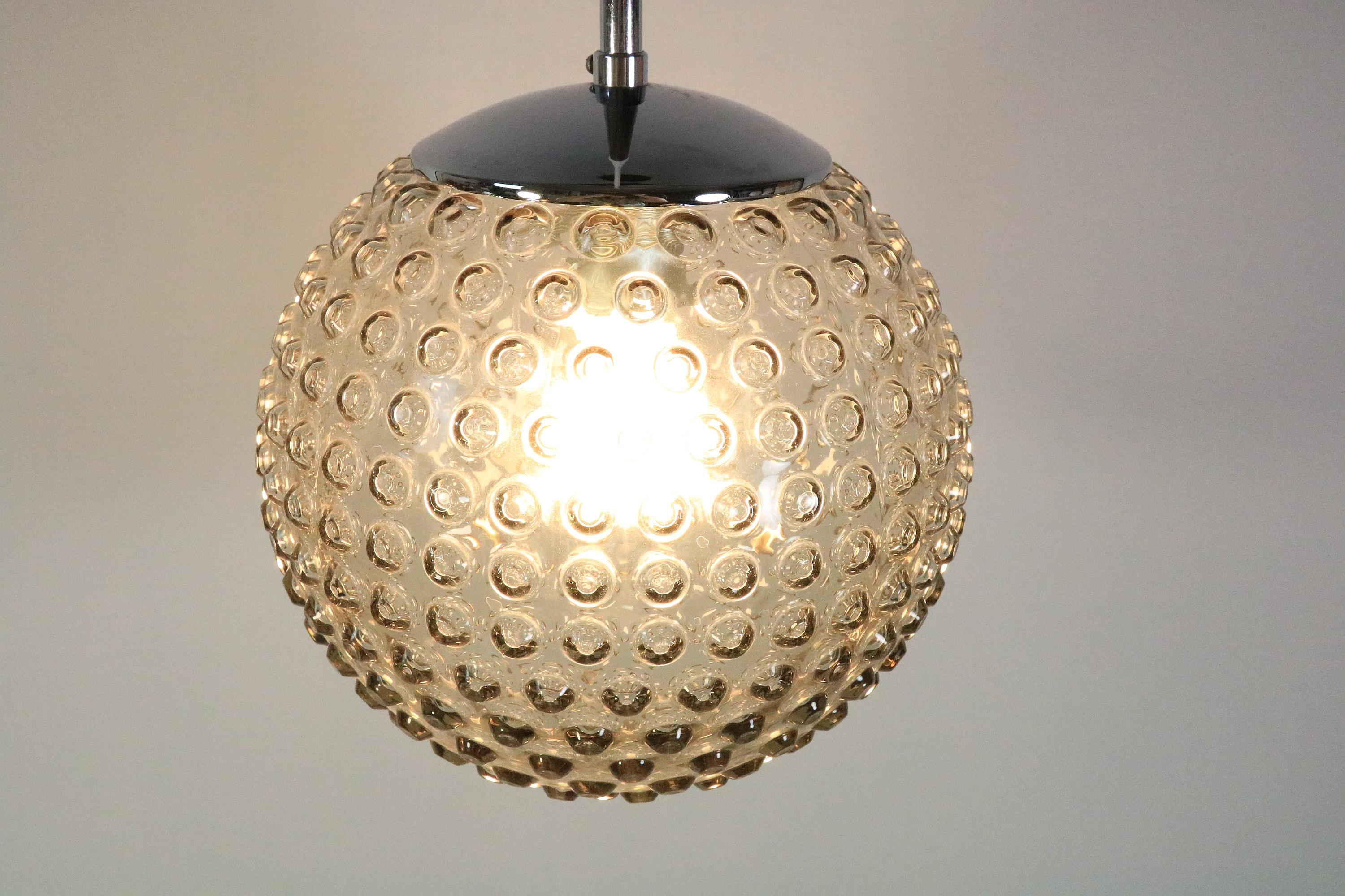 German 1 of 2 Bubble Glass Lamp, STAFF, Krüger, Mid-Century, B condition For Sale