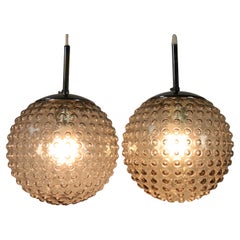 1 of 2 Lampada in vetro a bolle, STAFF, Krüger, metà secolo, condizioni B