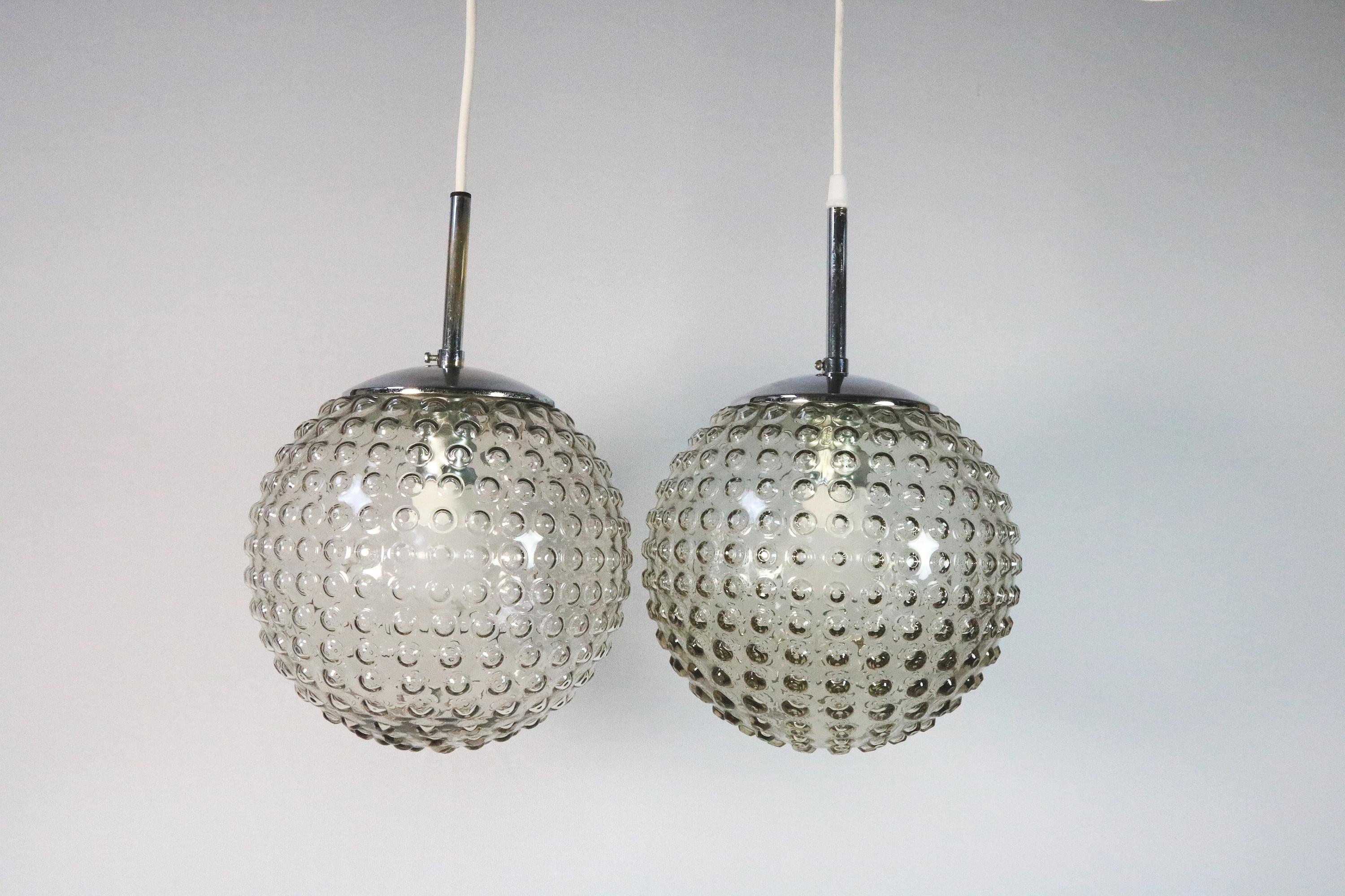1 of 2 Bubble Glass Lamp, STAFF, Krüger, Mid-Century, Germany For Sale 6