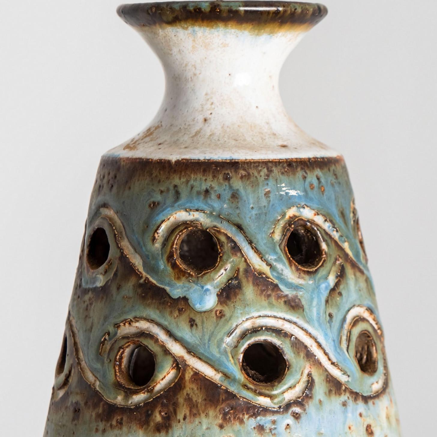 1 of 2 Ceramic Brown Beige Ceramic Pendant Lights, Denmark, 1970 For Sale 10