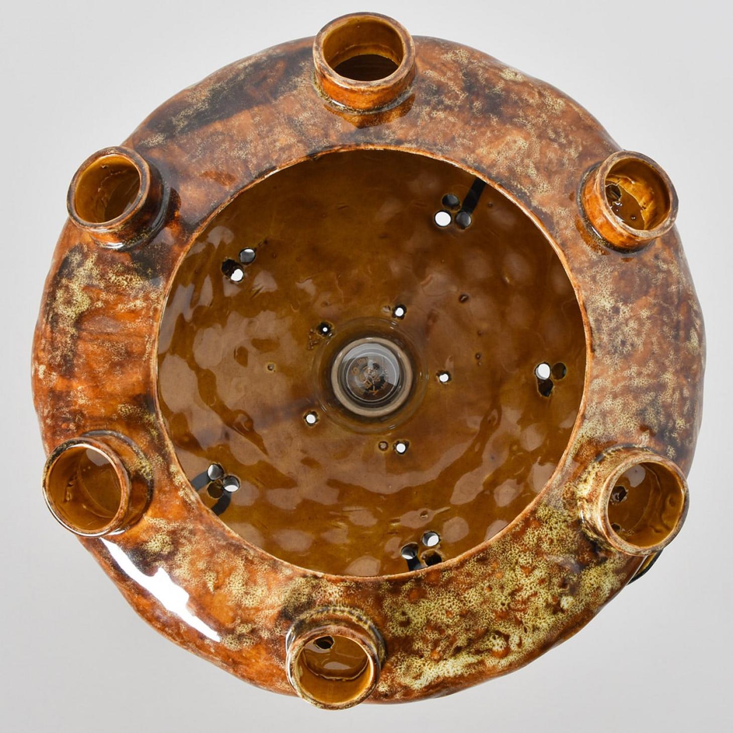 Tedesco 1 di 2 Lampade a sospensione in ceramica, Danimarca, 1970 in vendita