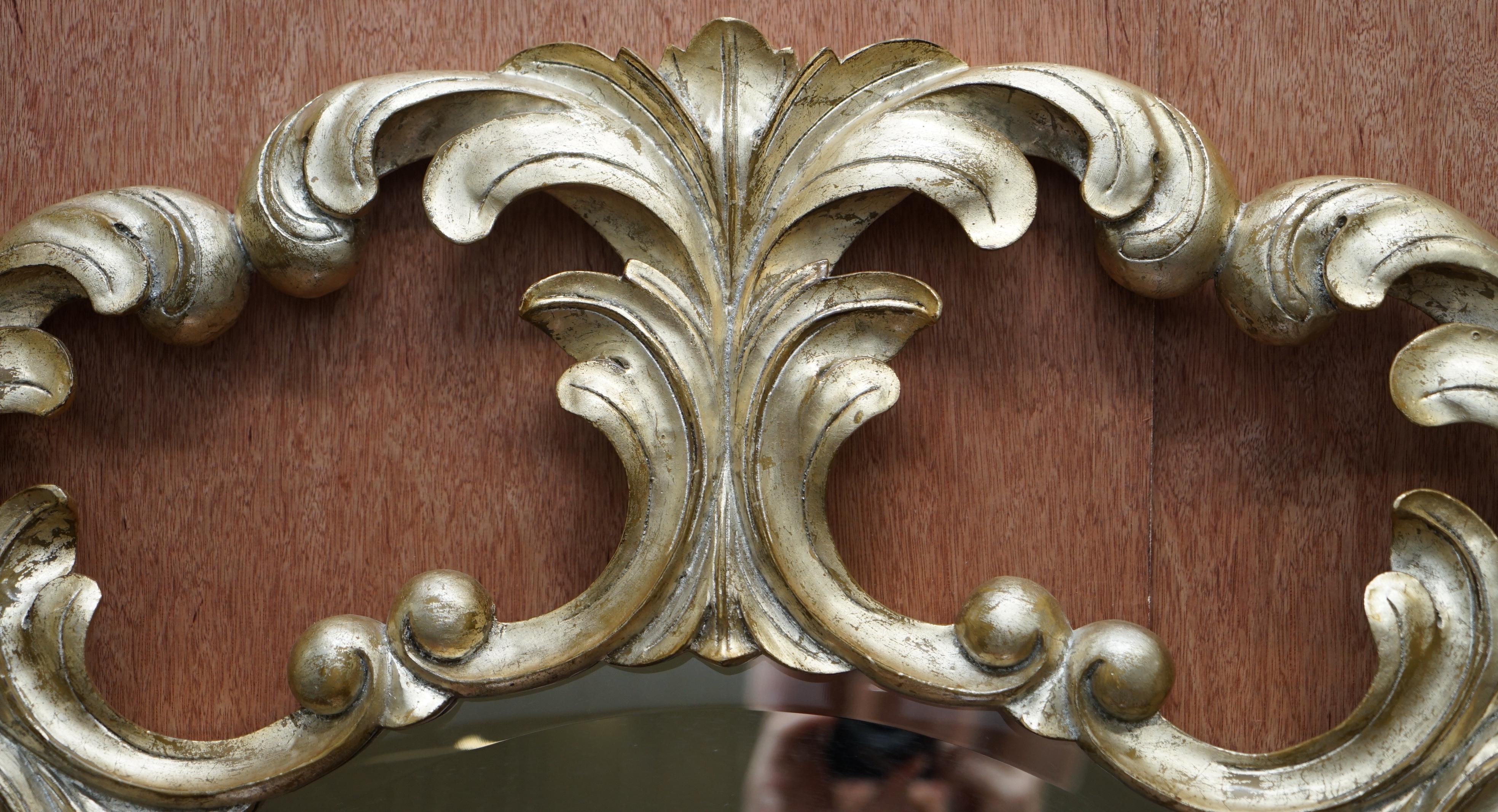 Hand-Crafted 1 of 2 Christopher Guy Gold and Silver Leaf Giltwood Wall Mirrors For Sale