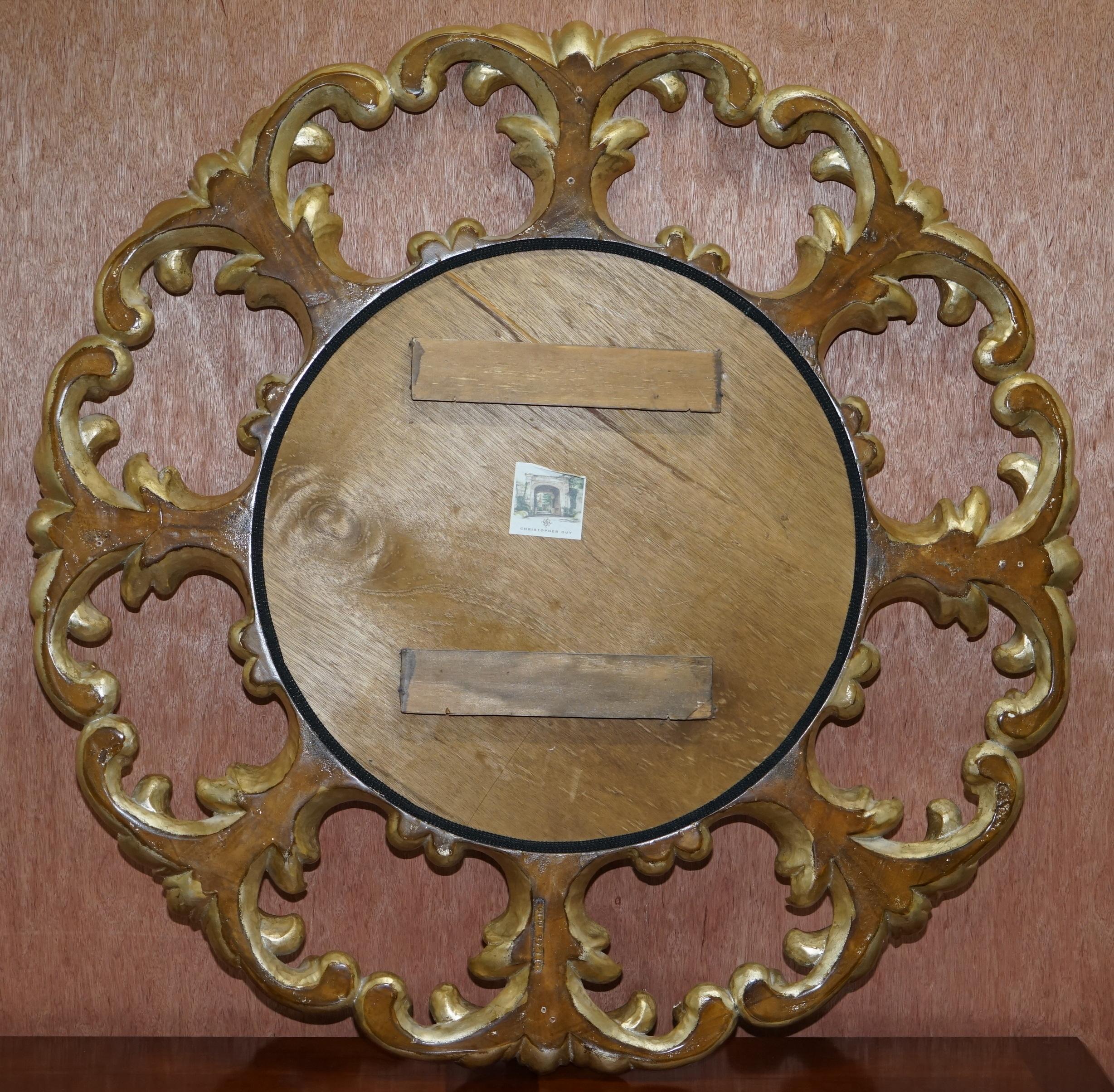 20th Century 1 of 2 Christopher Guy Gold and Silver Leaf Giltwood Wall Mirrors For Sale
