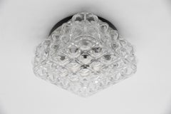 1 of 2 Clear Bubble Glass Flush Mount Lamp by Helena Tynell, Germany 1960s