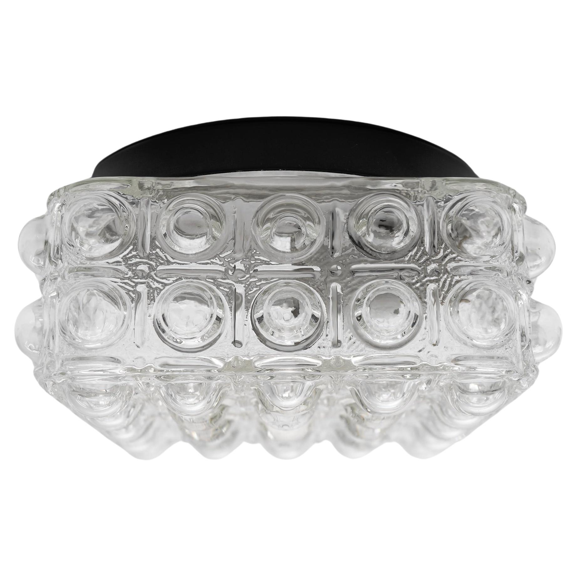 1 of 2 Clear Bubble Glass Flush Mount Lamp by Helena Tynell, Germany 1960s For Sale