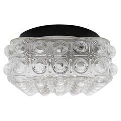 1 of 2 Clear Bubble Glass Flush Mount Lamp by Helena Tynell, Germany 1960s