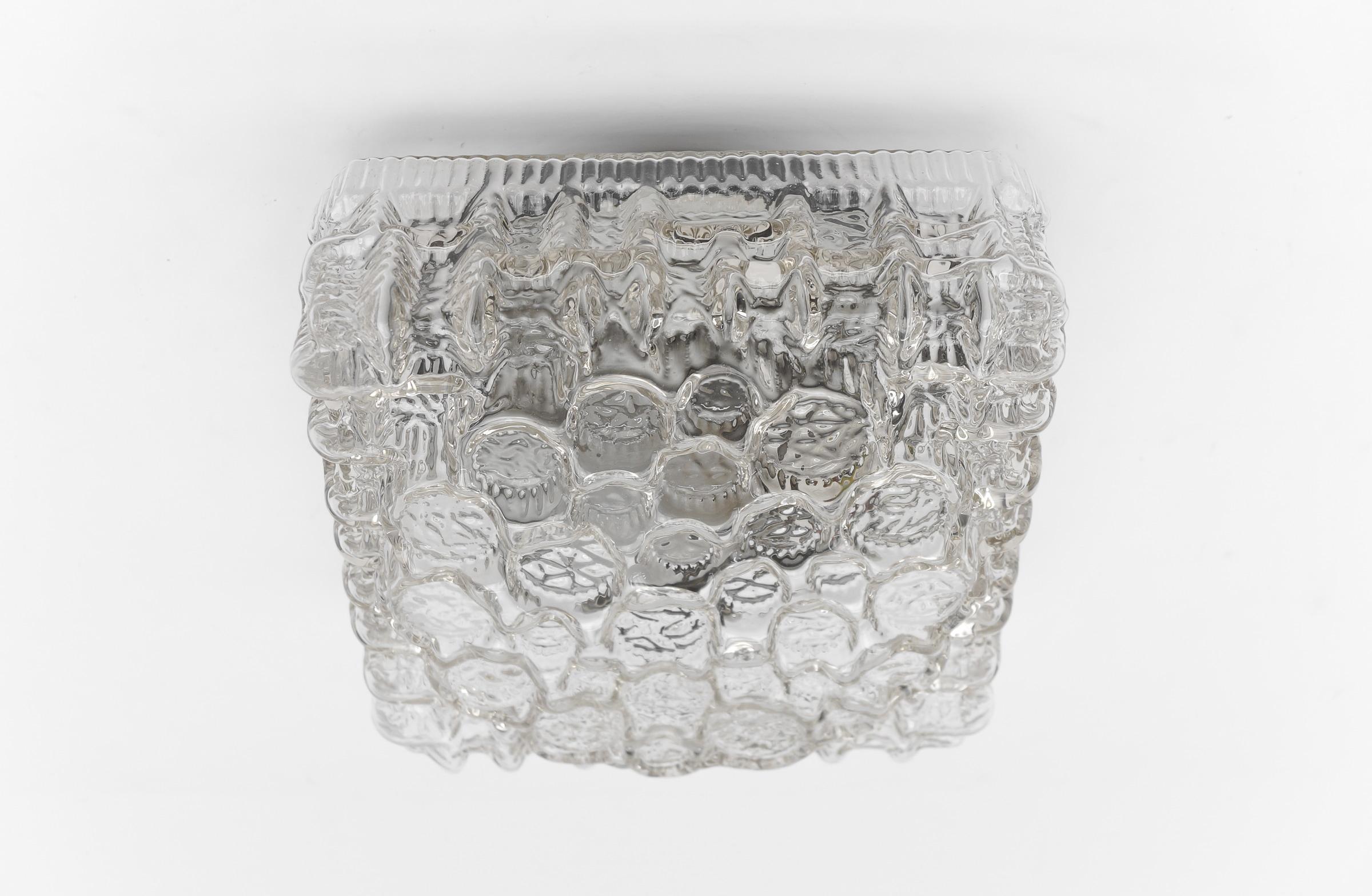 Mid-Century Modern 1. of 2 Clear Bubble Glass Mount Lamp Helena Tynell, Germany 1960s For Sale