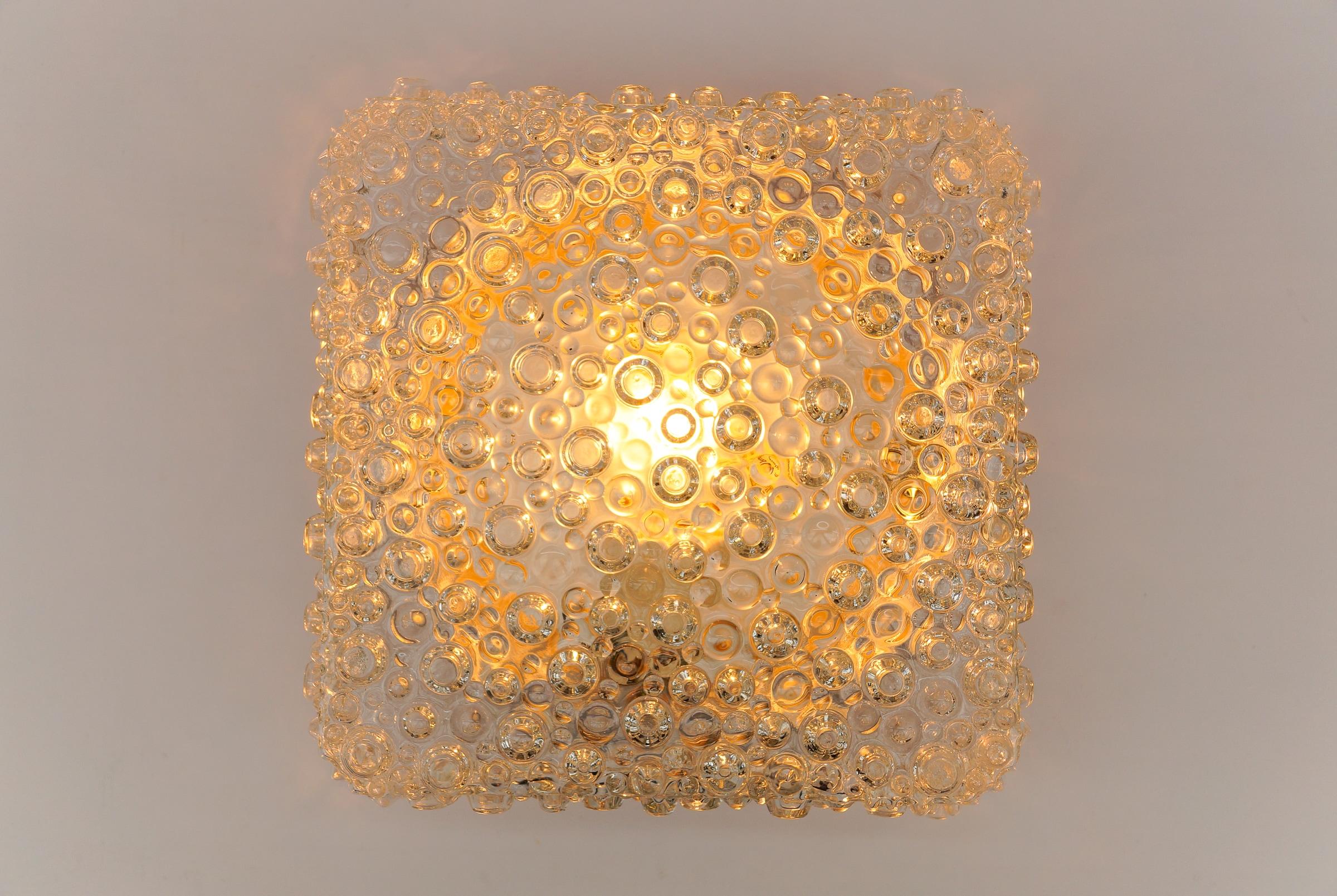 1. of 2 Clear Lovely Bubble Glass Wall Lamp or Flush Mount Light, 1960s Germany For Sale 5