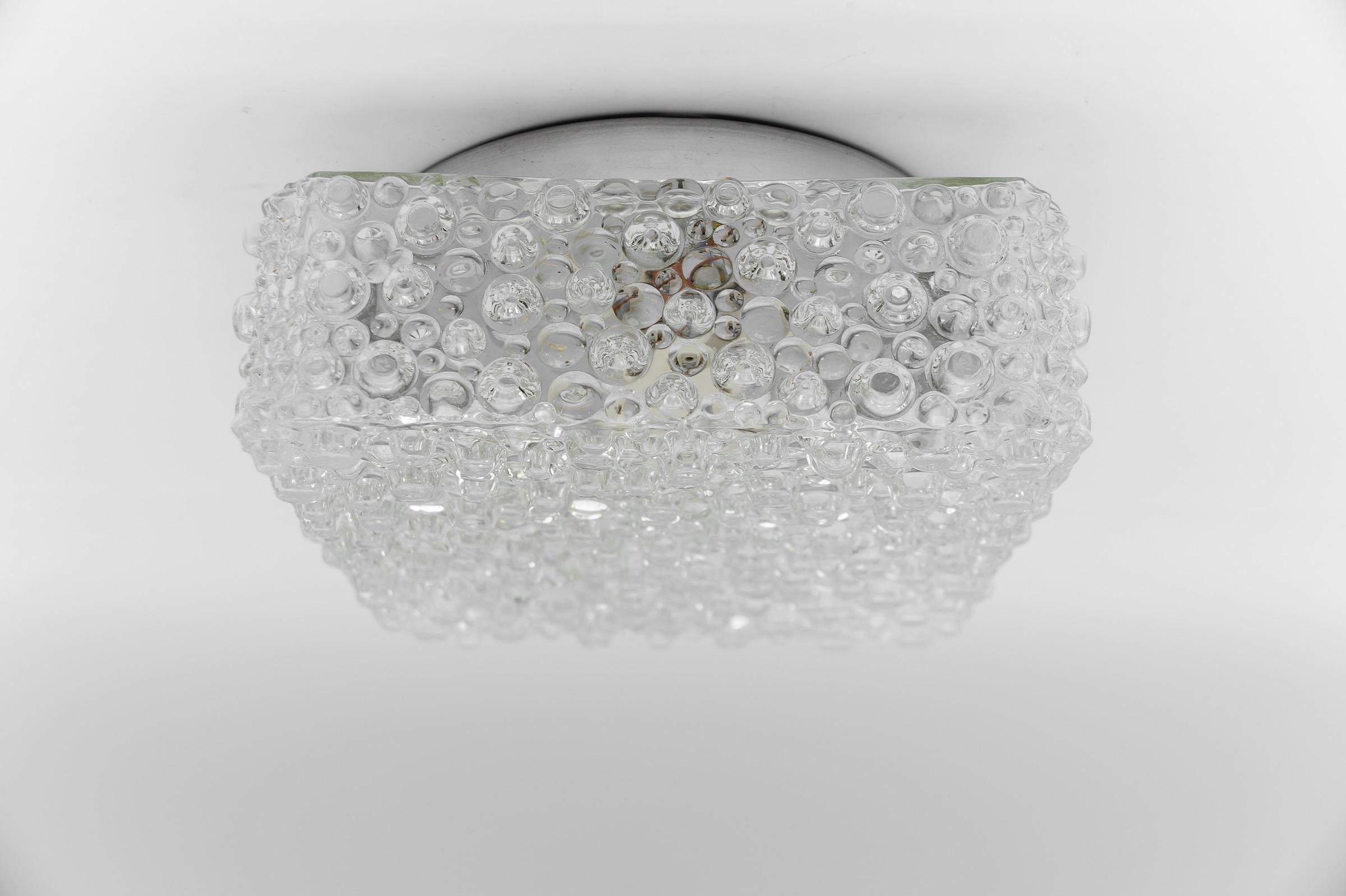 1. of 2 Clear Lovely Bubble Glass Wall Lamp or Flush Mount Light, 1960s Germany In Good Condition For Sale In Nürnberg, Bayern