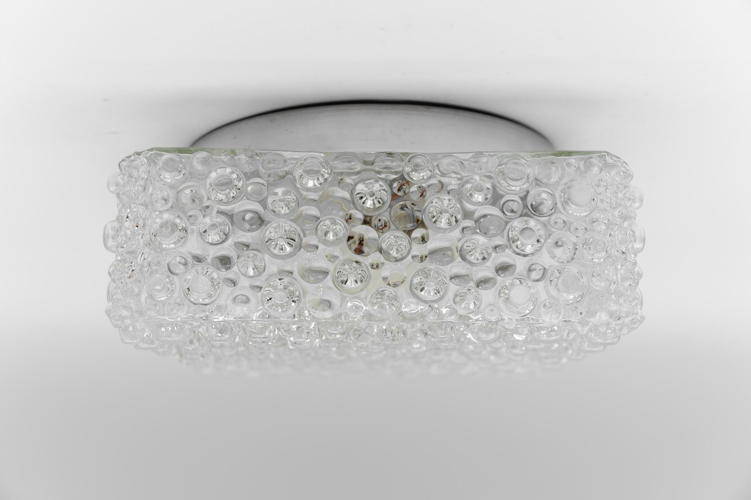 Mid-20th Century 1. of 2 Clear Lovely Bubble Glass Wall Lamp or Flush Mount Light, 1960s Germany For Sale