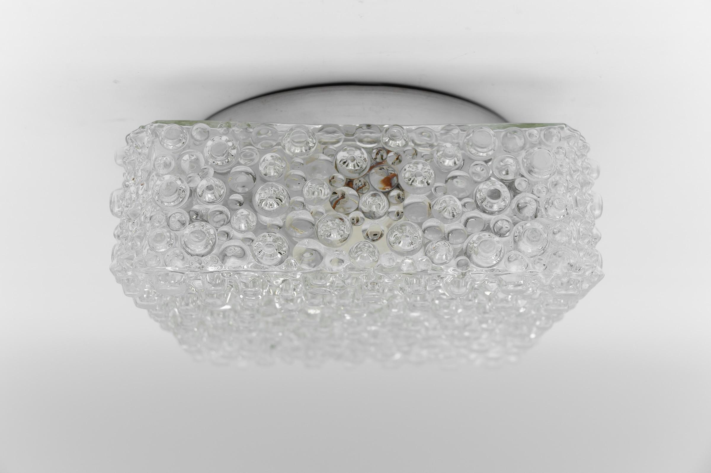 1. of 2 Clear Lovely Bubble Glass Wall Lamp or Flush Mount Light, 1960s Germany For Sale 1