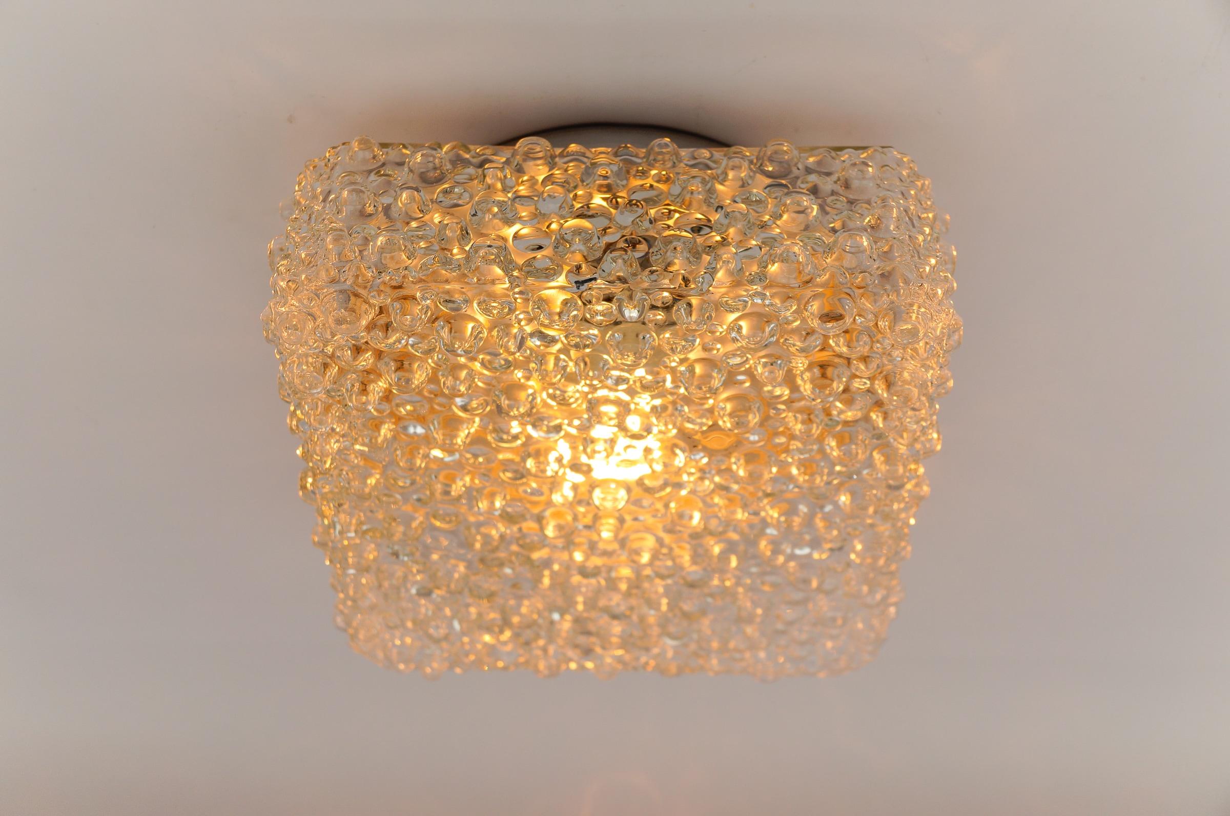 1. of 2 Clear Lovely Bubble Glass Wall Lamp or Flush Mount Light, 1960s Germany For Sale 3