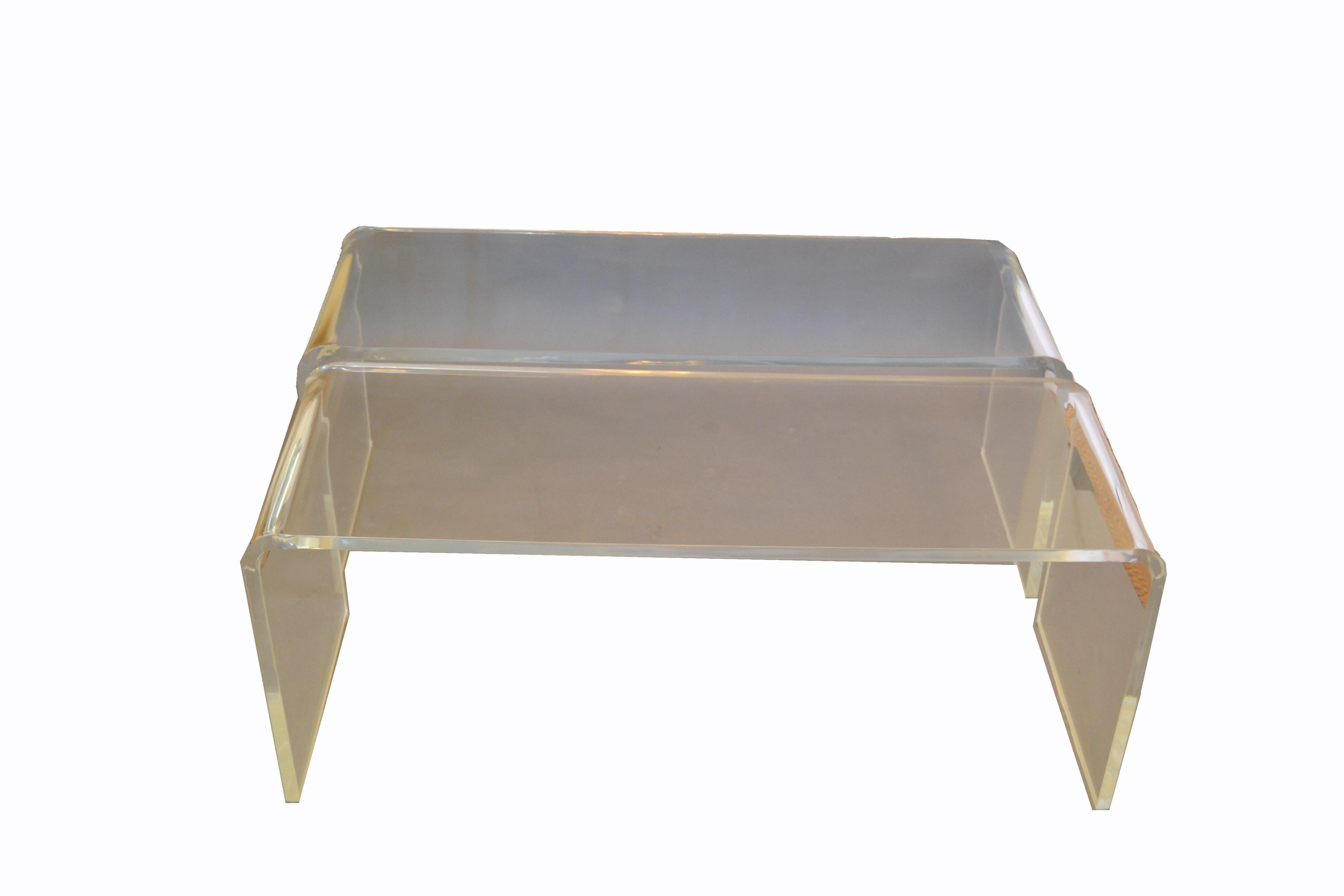 One Clear Mid-Century Modern Lucite Bench, Sofa Table, Side Table 1